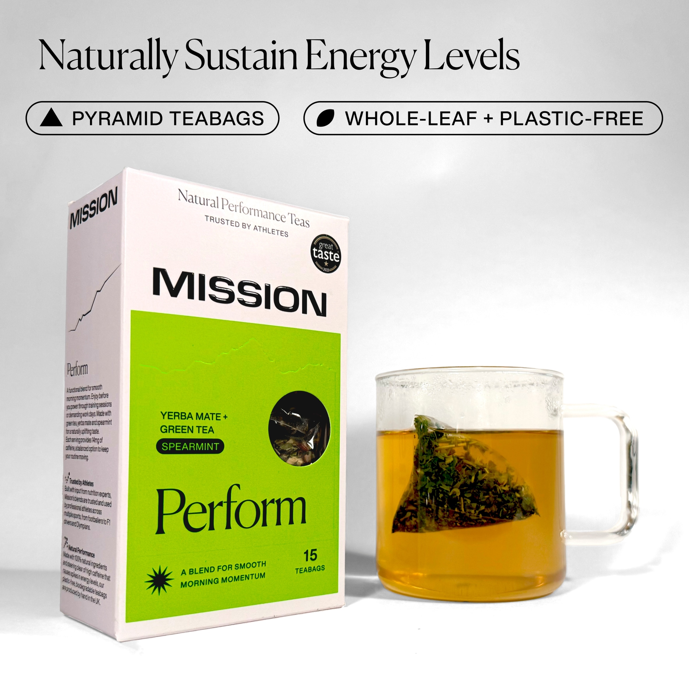 MISSION Perform Yerba Mate with Green Tea, Spearmint 15 Tea Bags 30g thumbnail 2