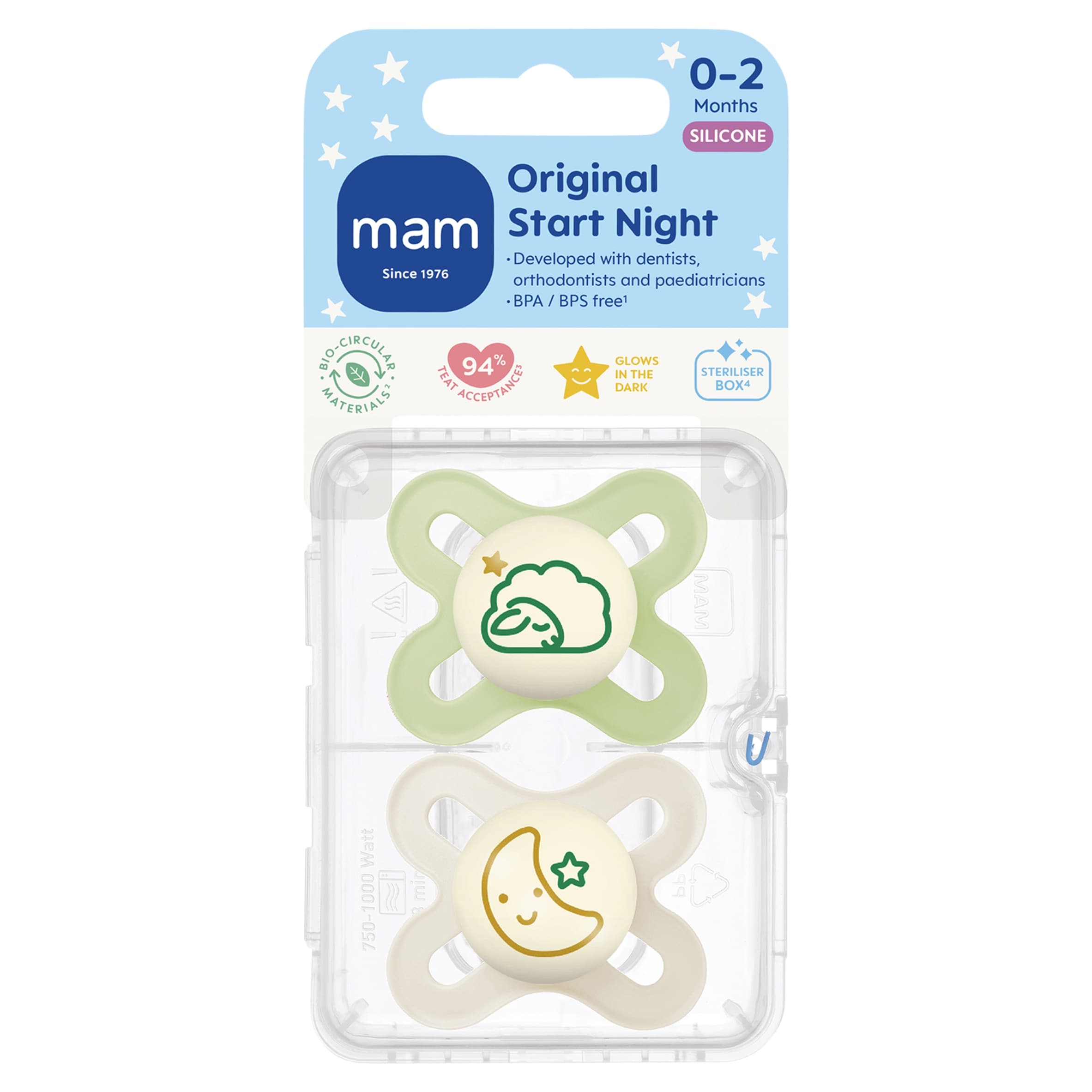MAM ORIGINAL START NIGHT 0-2 Months SOOTHER