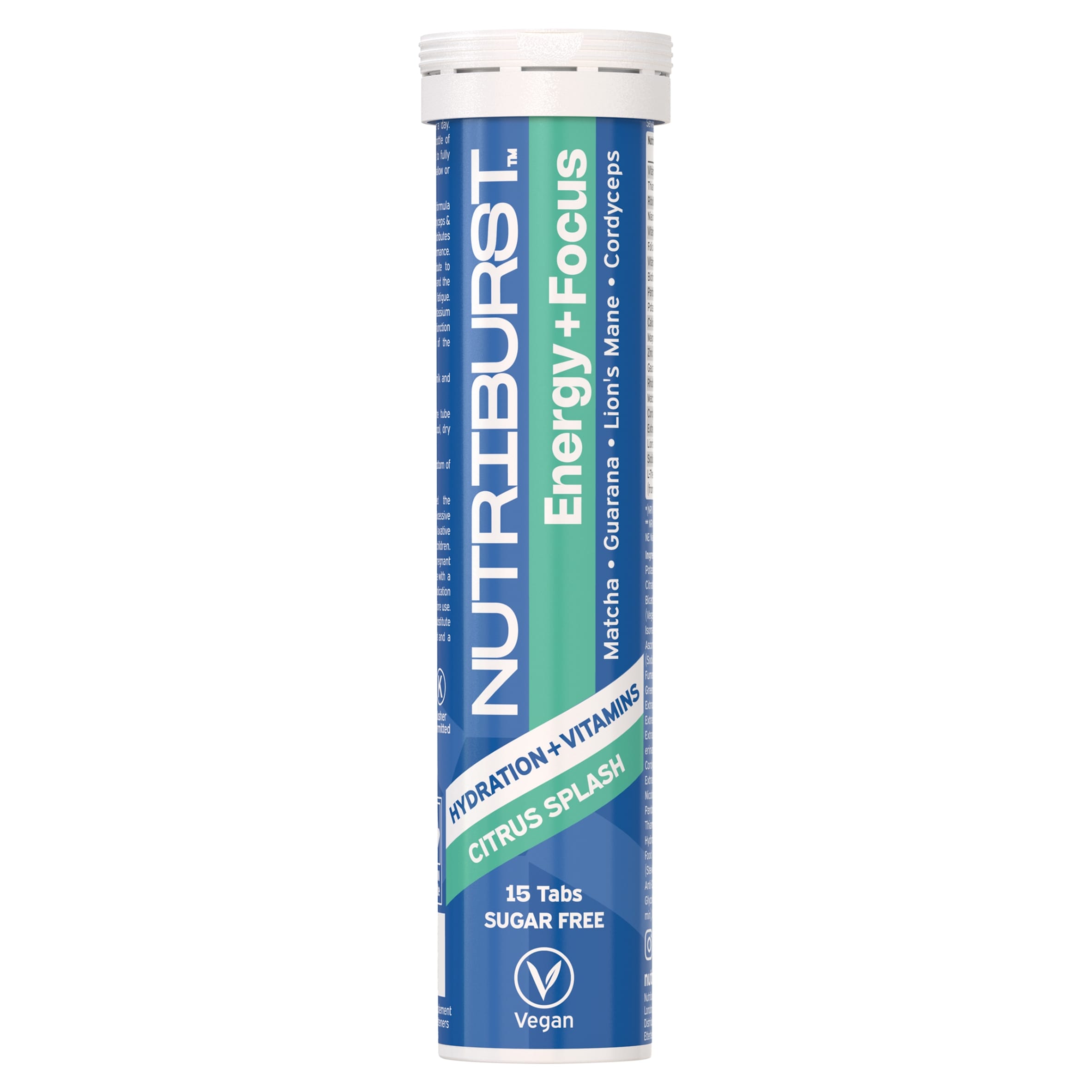 Nutriburst Energy + Focus Citrus Splash Flavour 15 Effervescent Tablets