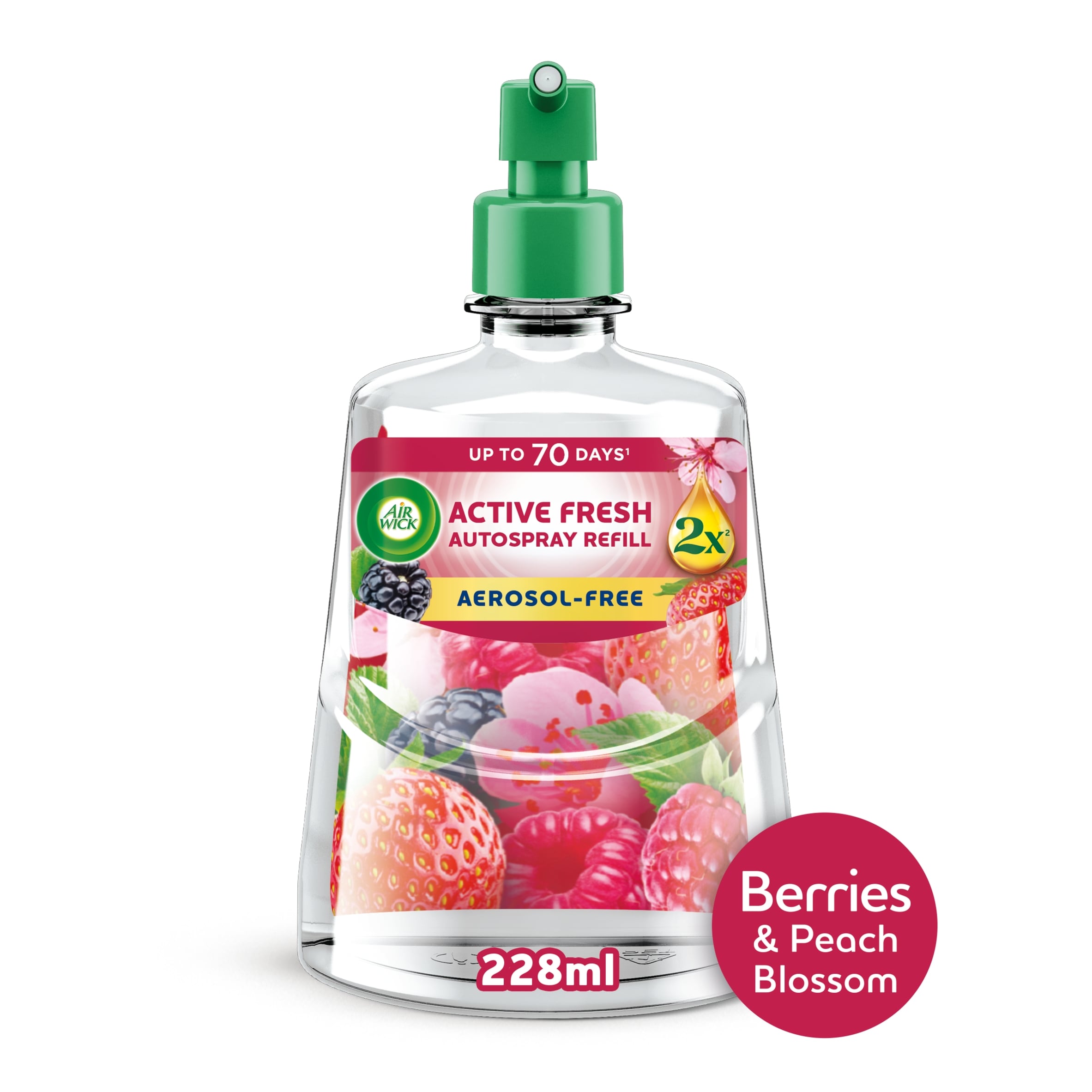 Air Wick Active Fresh Refill Berries & Peach Blossom Air Freshener 228ml