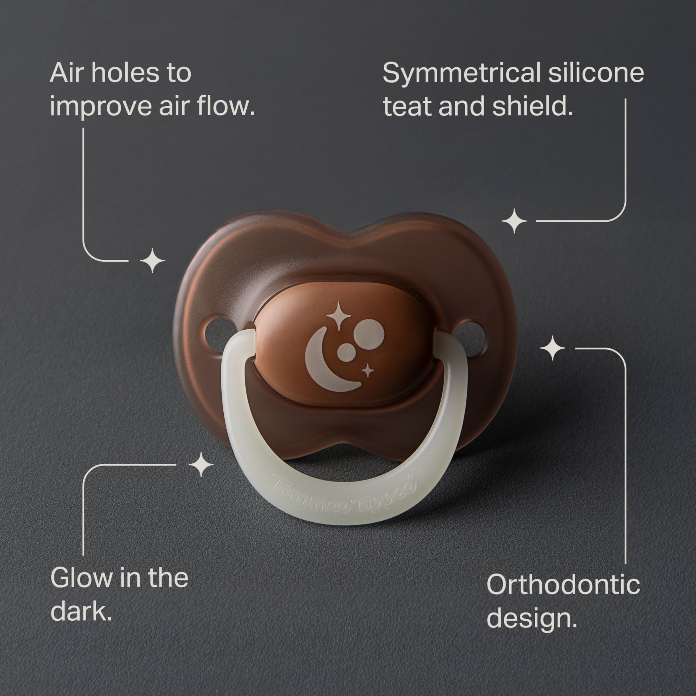 TOMMEE TIPPEE NIGHT GLOW ORTHODONTIC SILICONE 6-18M 2 SOOTHERS thumbnail 3