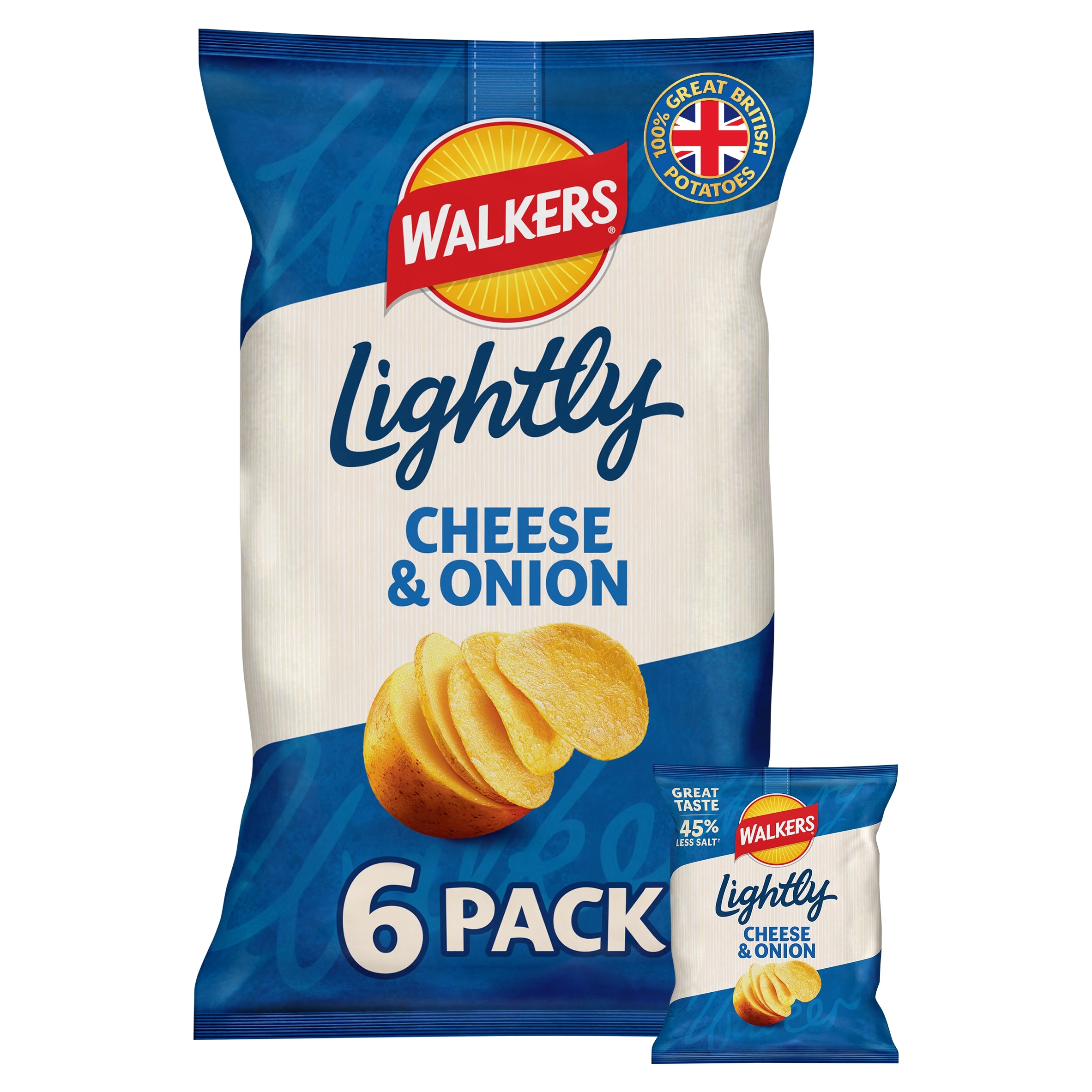 Walkers Lightly Cheese & Onion 6x25g
