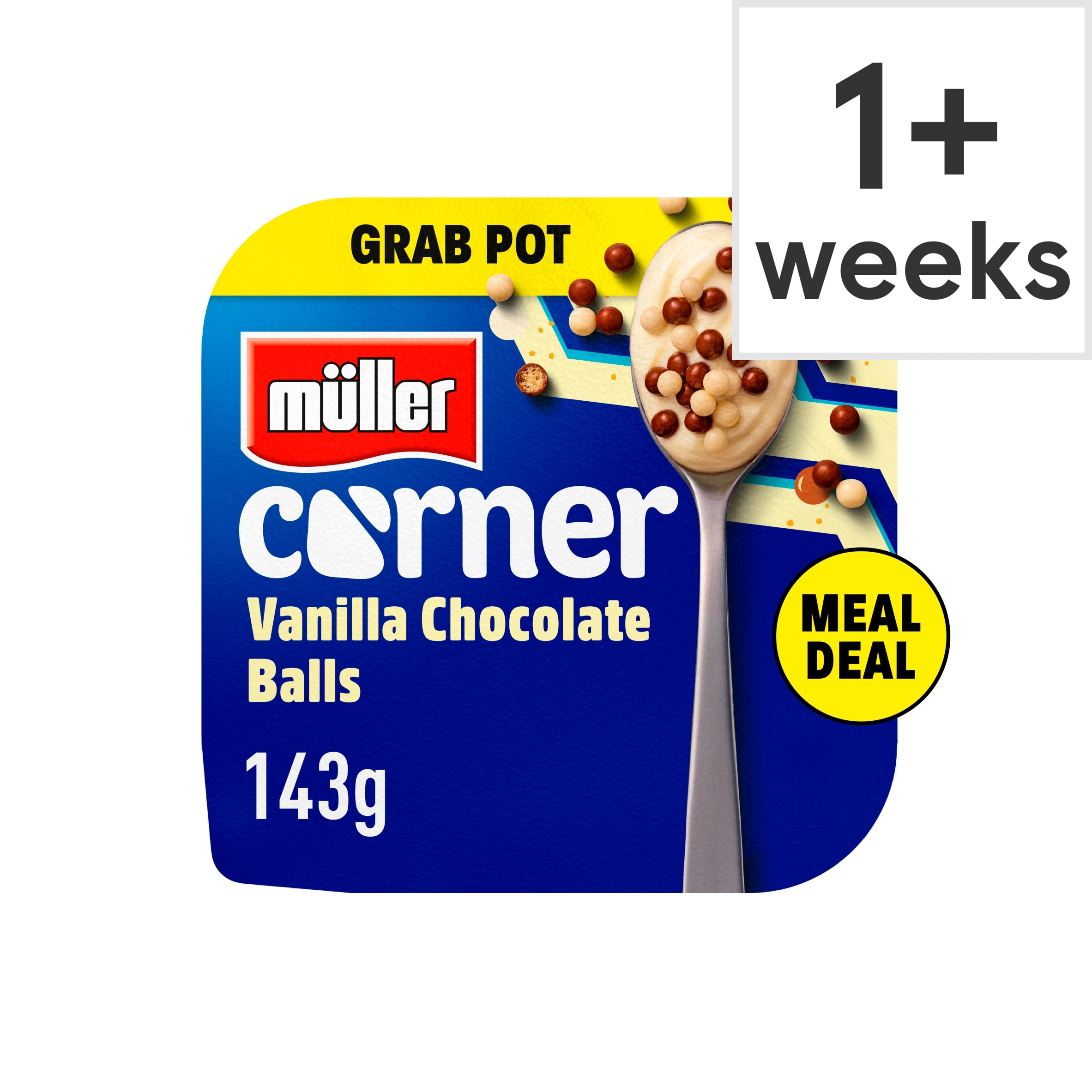 Muller Corner Vanilla Chocolate Balls Grab Pot Yogurt 143g
