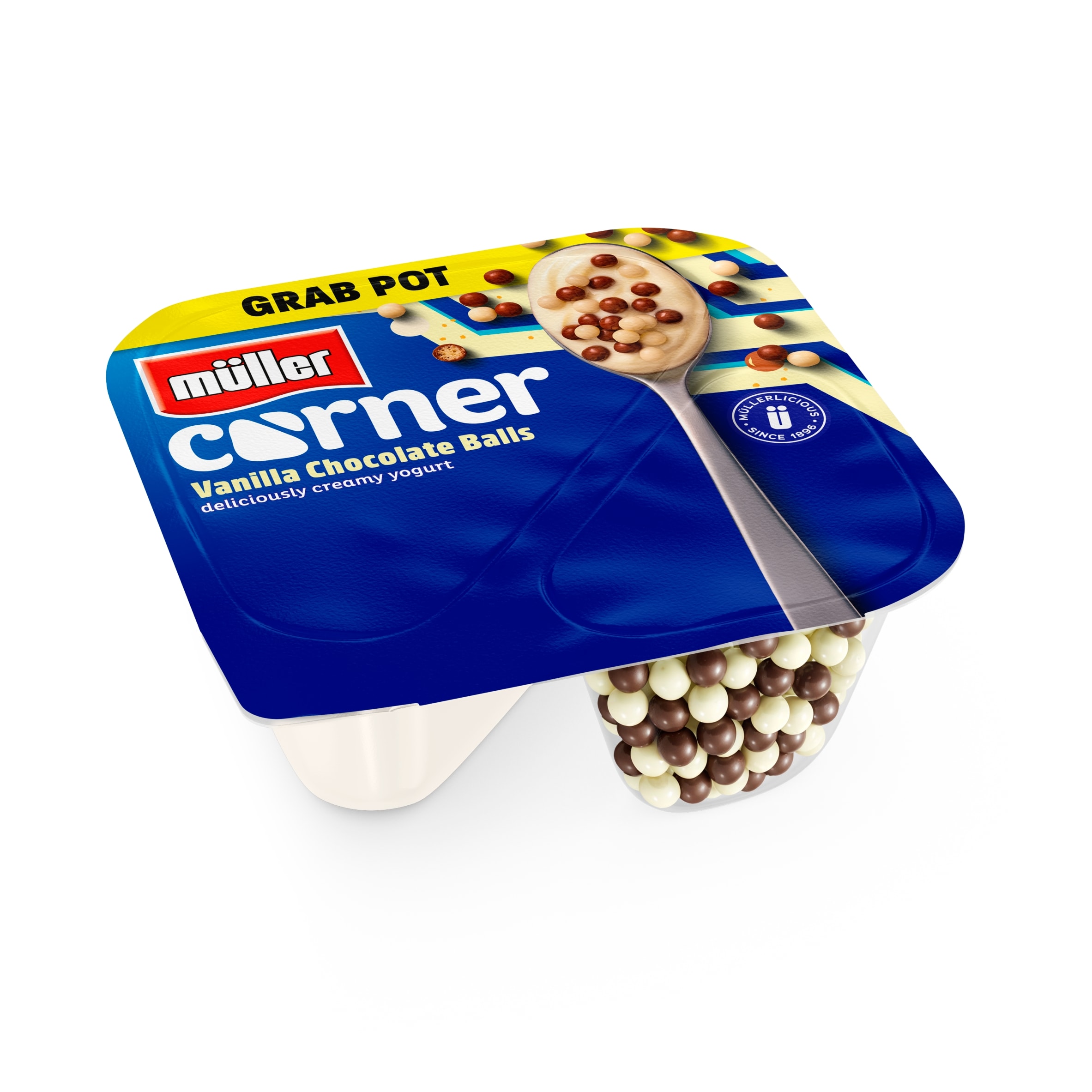 Muller Corner Vanilla Chocolate Balls Grab Pot Yogurt 143g thumbnail 4