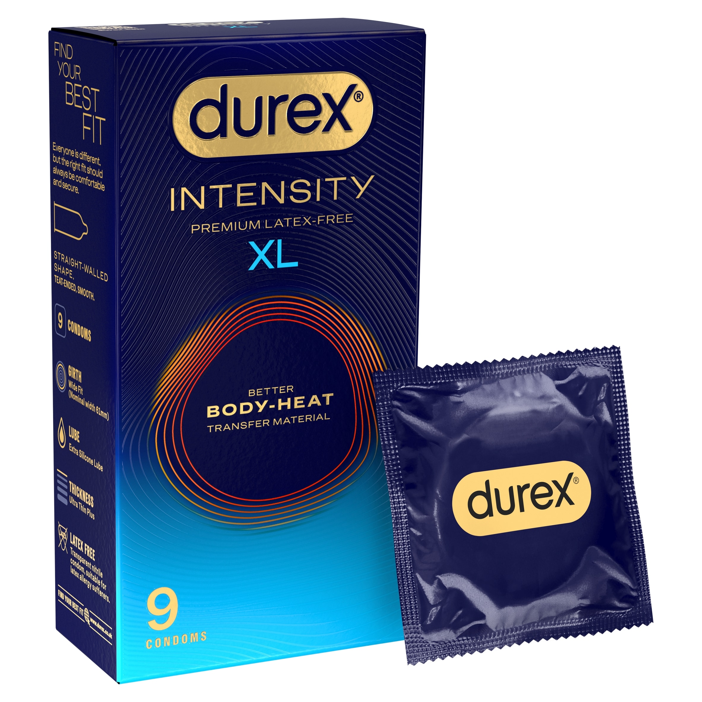 Durex Intensity Premium Latex-Free Condoms XL 9s