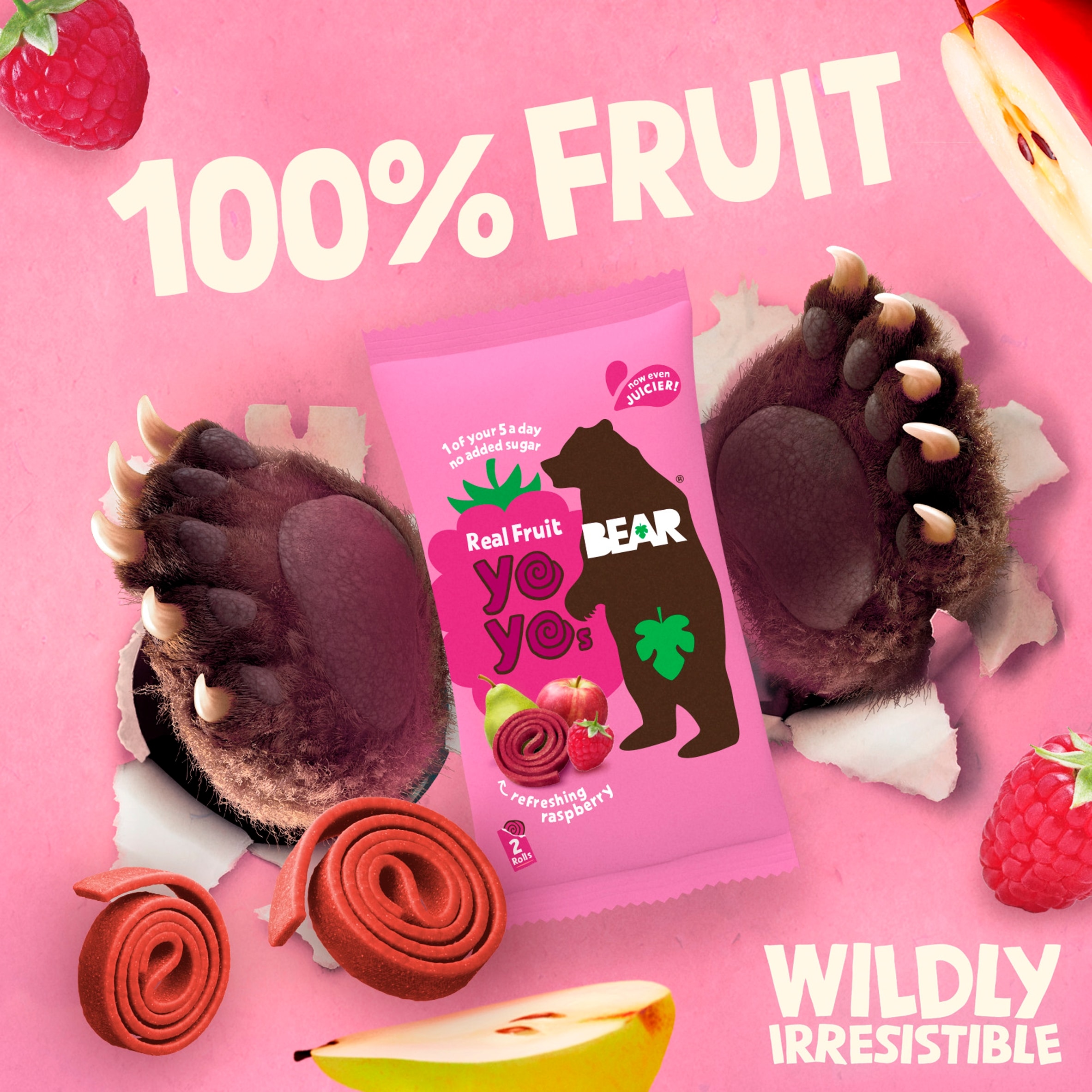 BEAR Fruit Yoyos Raspberry Family Pack 9 x 20g thumbnail 3