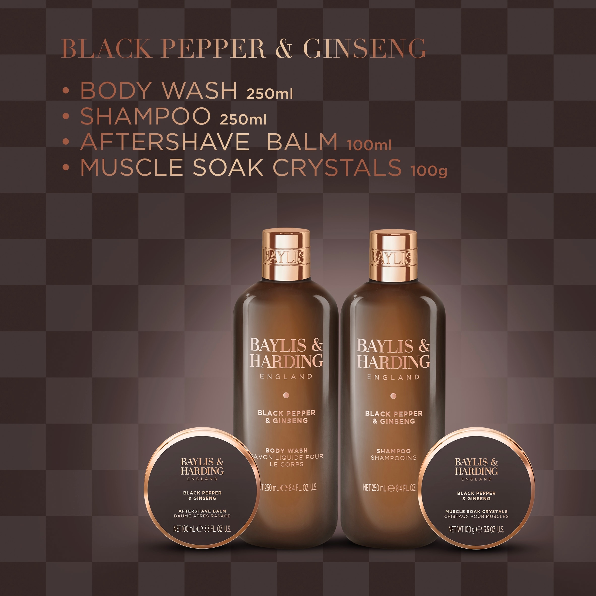 Baylis & Harding Black Pepper & Ginseng Men's Luxury Bath Kit Gift Set thumbnail 3