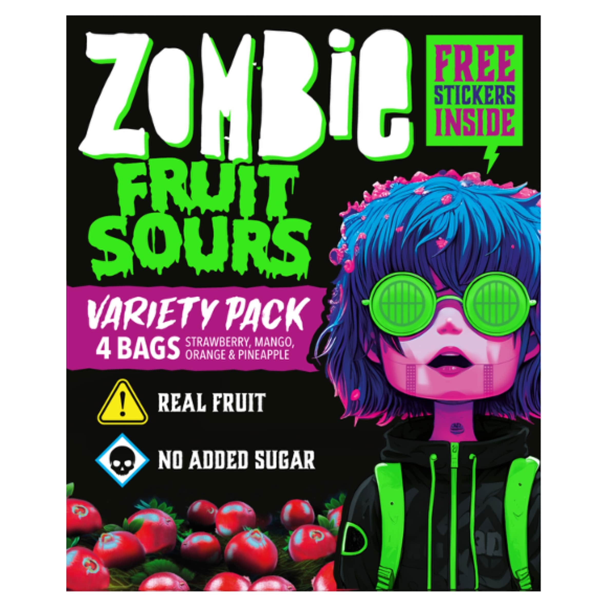 Zombie Sour Fruits Variety Multipack 4x20g