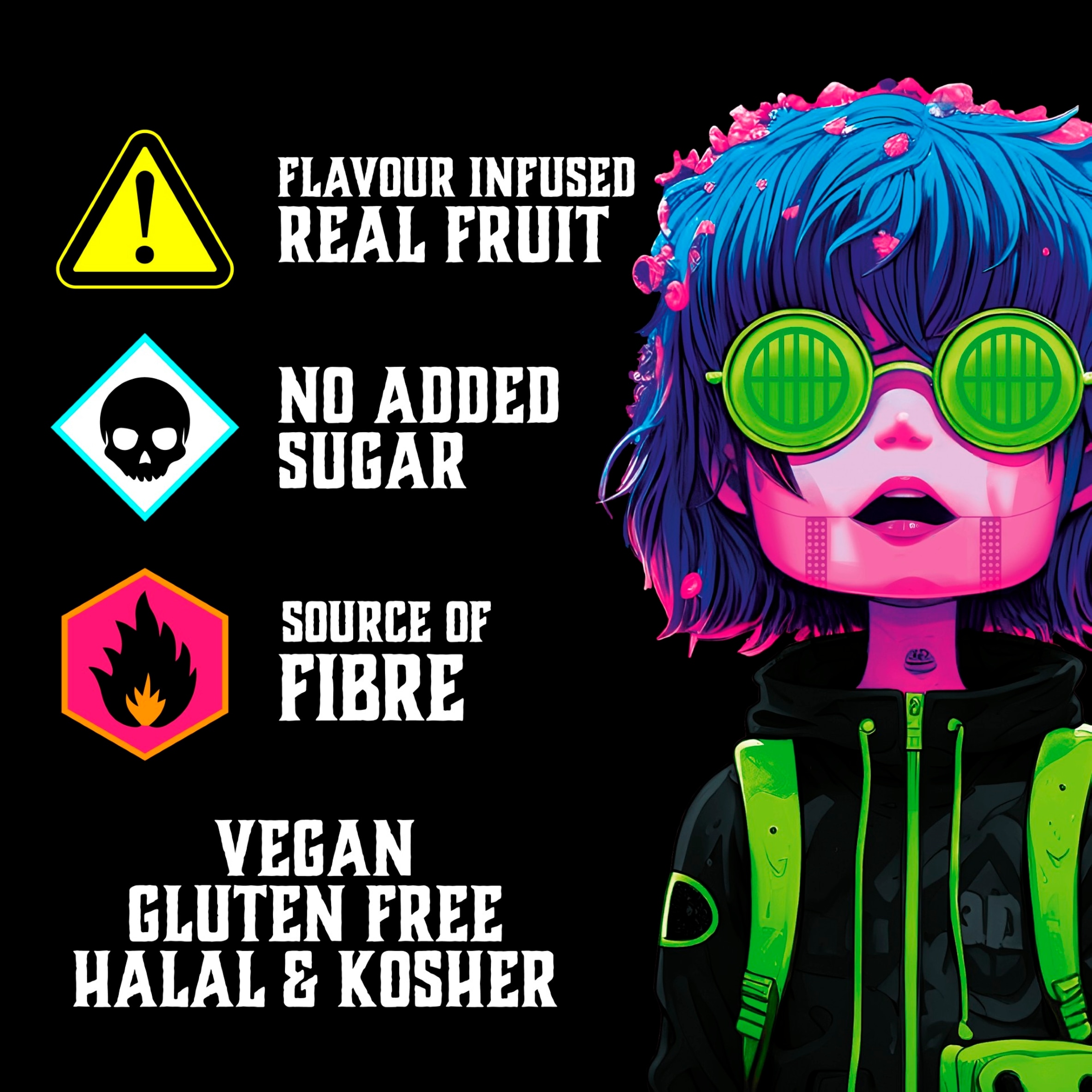Zombie Sour Fruits Variety Multipack 4x20g thumbnail 3