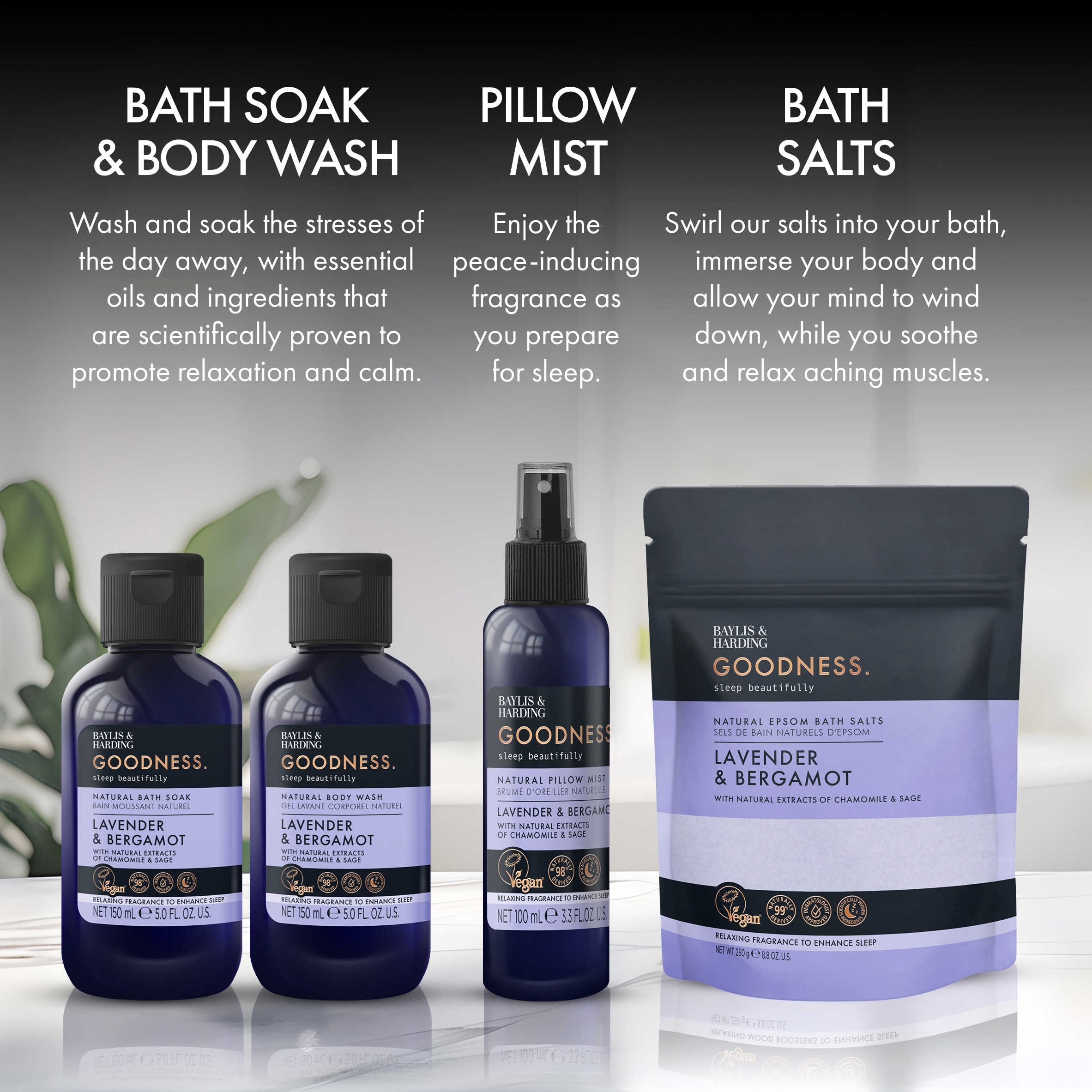 Baylis & Harding Goodness Sleep beautifully LAVENDER & BERGAMOT Goodnight Gift Set thumbnail 4