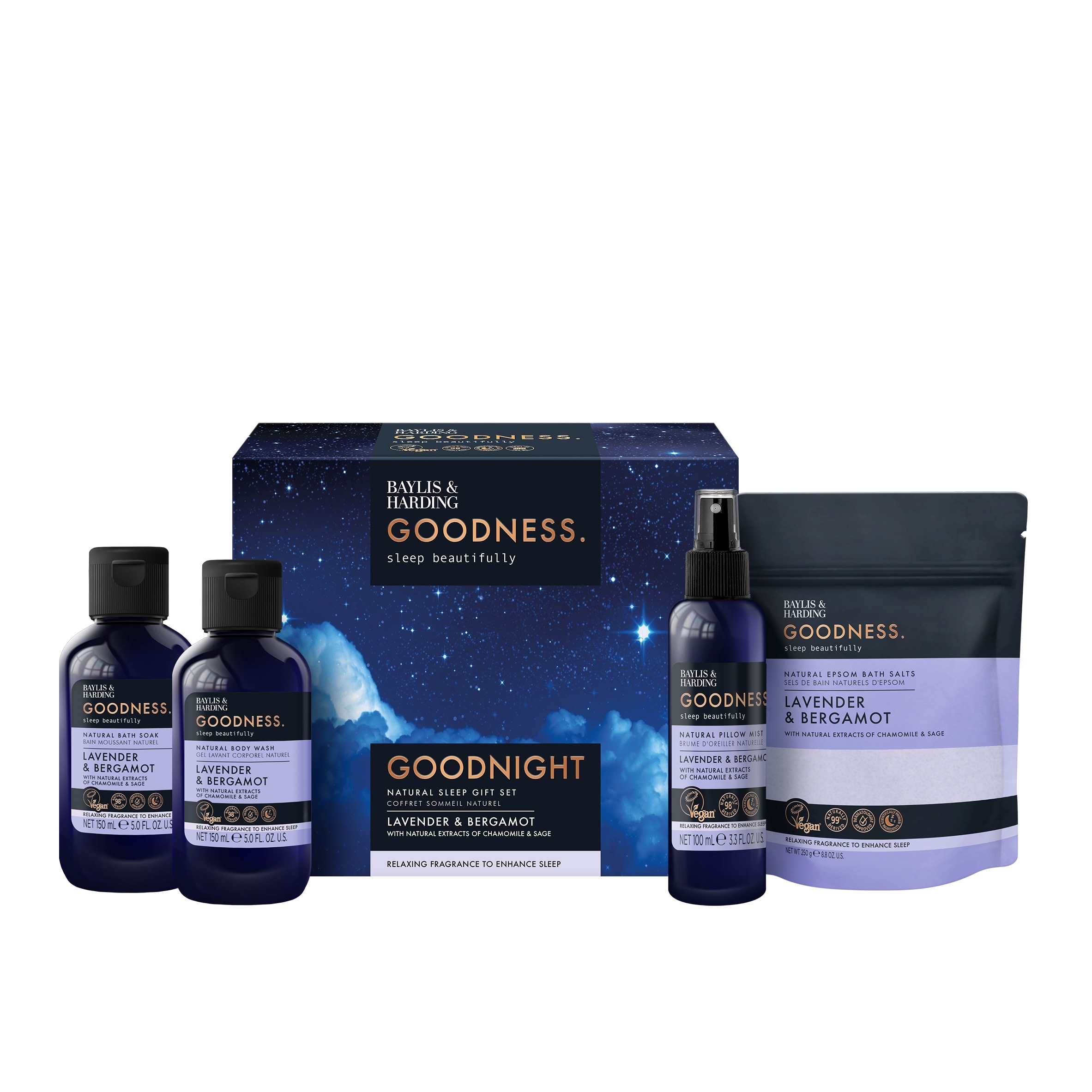 Baylis & Harding Goodness Sleep beautifully LAVENDER & BERGAMOT Goodnight Gift Set thumbnail 5