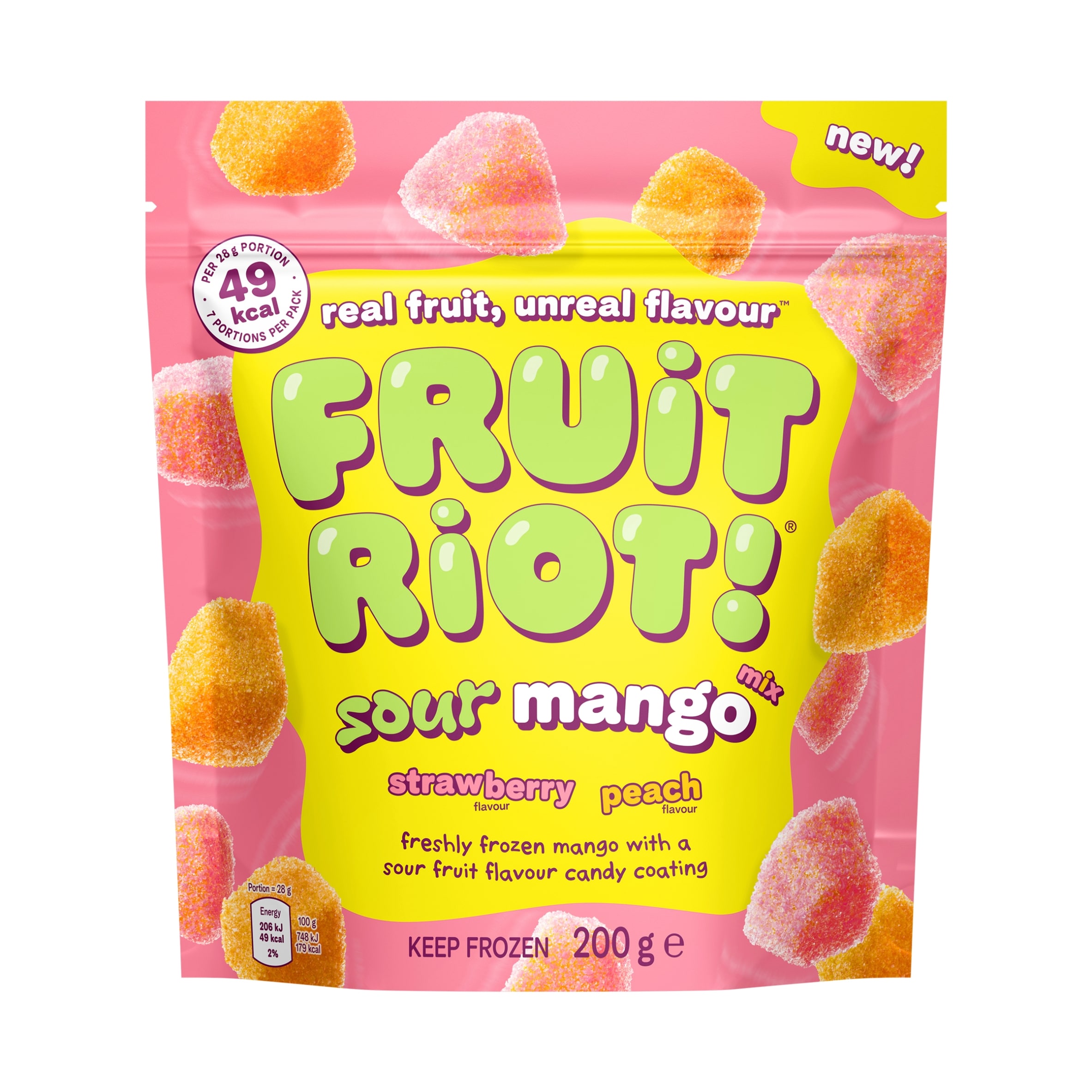 FRUIT RIOT SOUR MANGO MIX CANDY 200G thumbnail 5