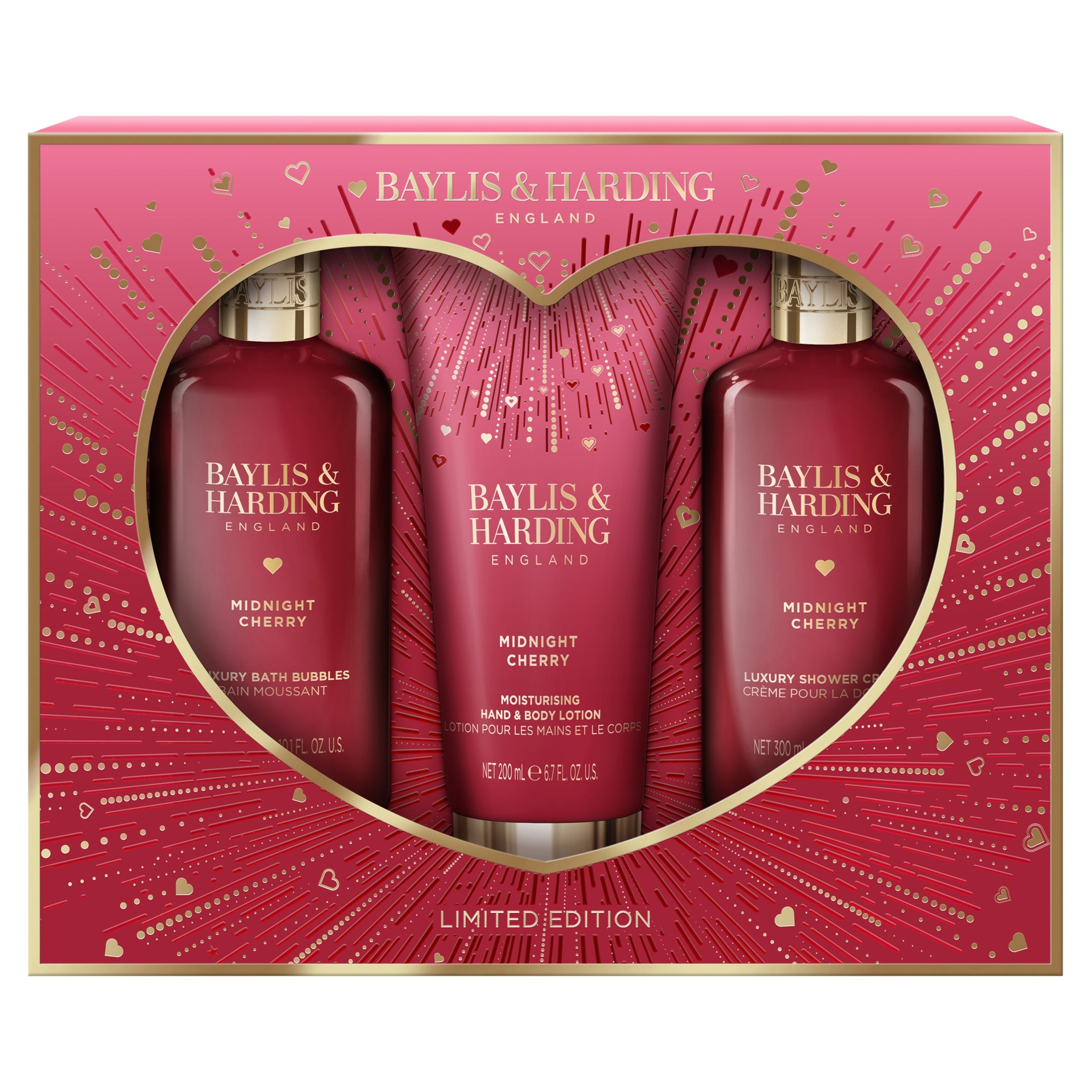 Baylis & Harding Midnight Cherry Luxury Bathing Essentials Gift Set
