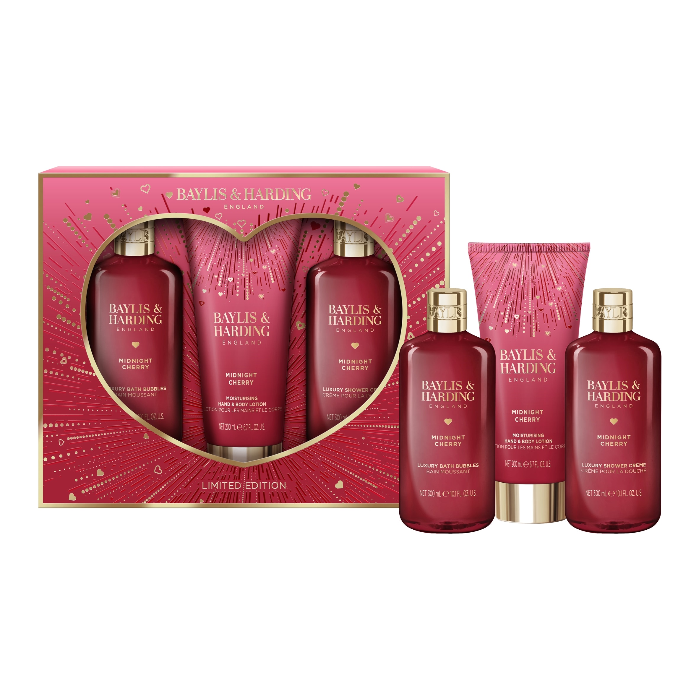 Baylis & Harding Midnight Cherry Luxury Bathing Essentials Gift Set thumbnail 2