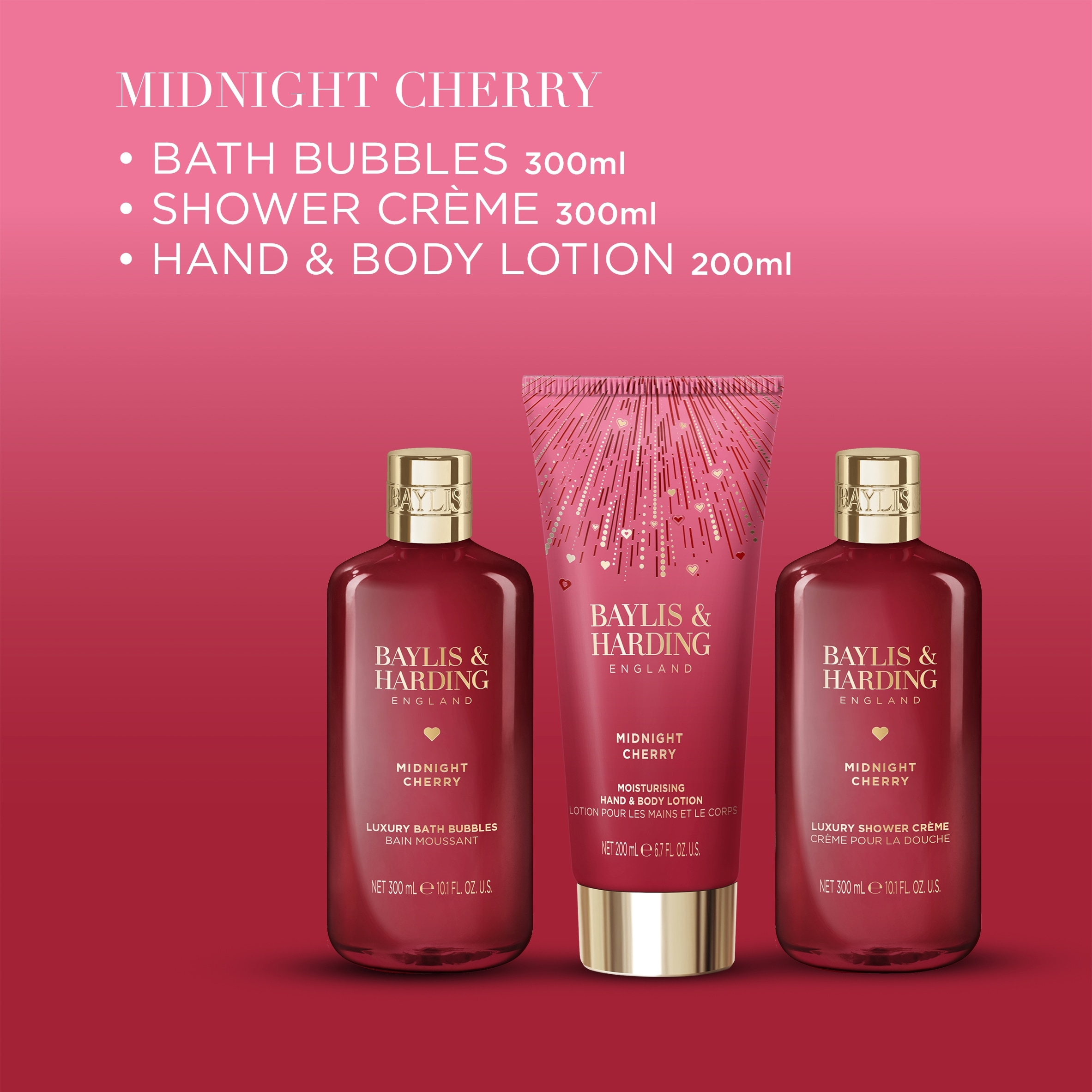 Baylis & Harding Midnight Cherry Luxury Bathing Essentials Gift Set thumbnail 3