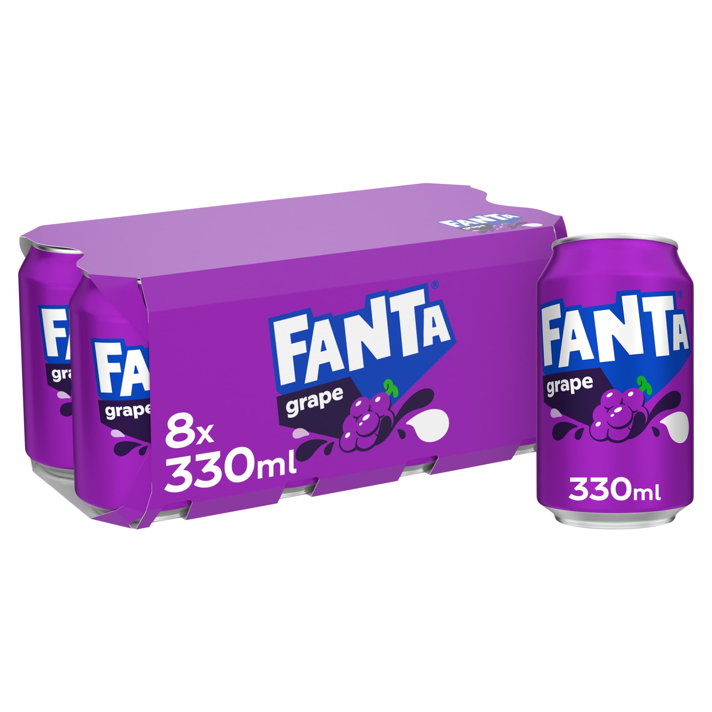 Fanta Grape Soft Drink Cans 8 x 330mL