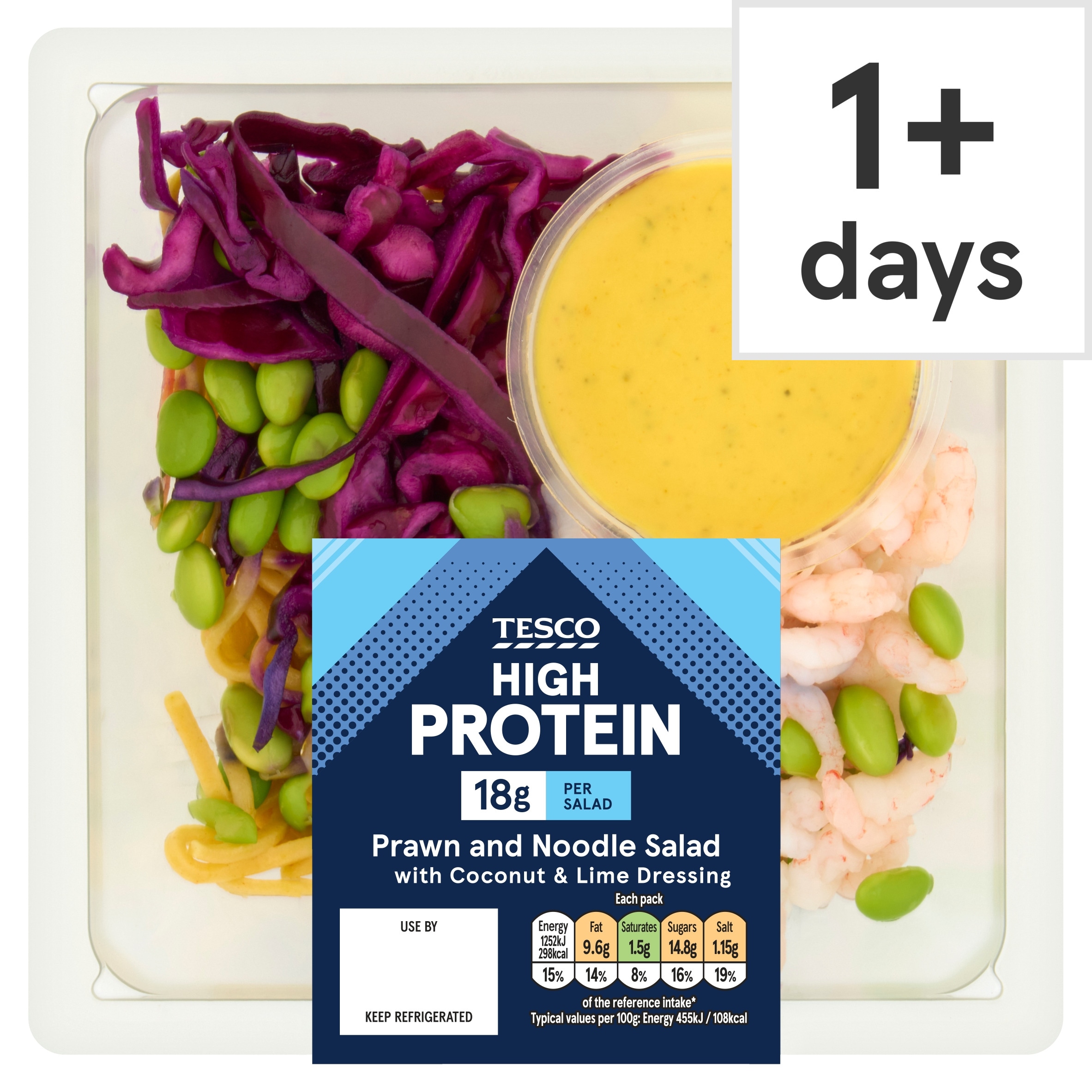 Tesco High Protein Prawn & Egg Noodle Salad with Coconut and Lime Dressing 275G