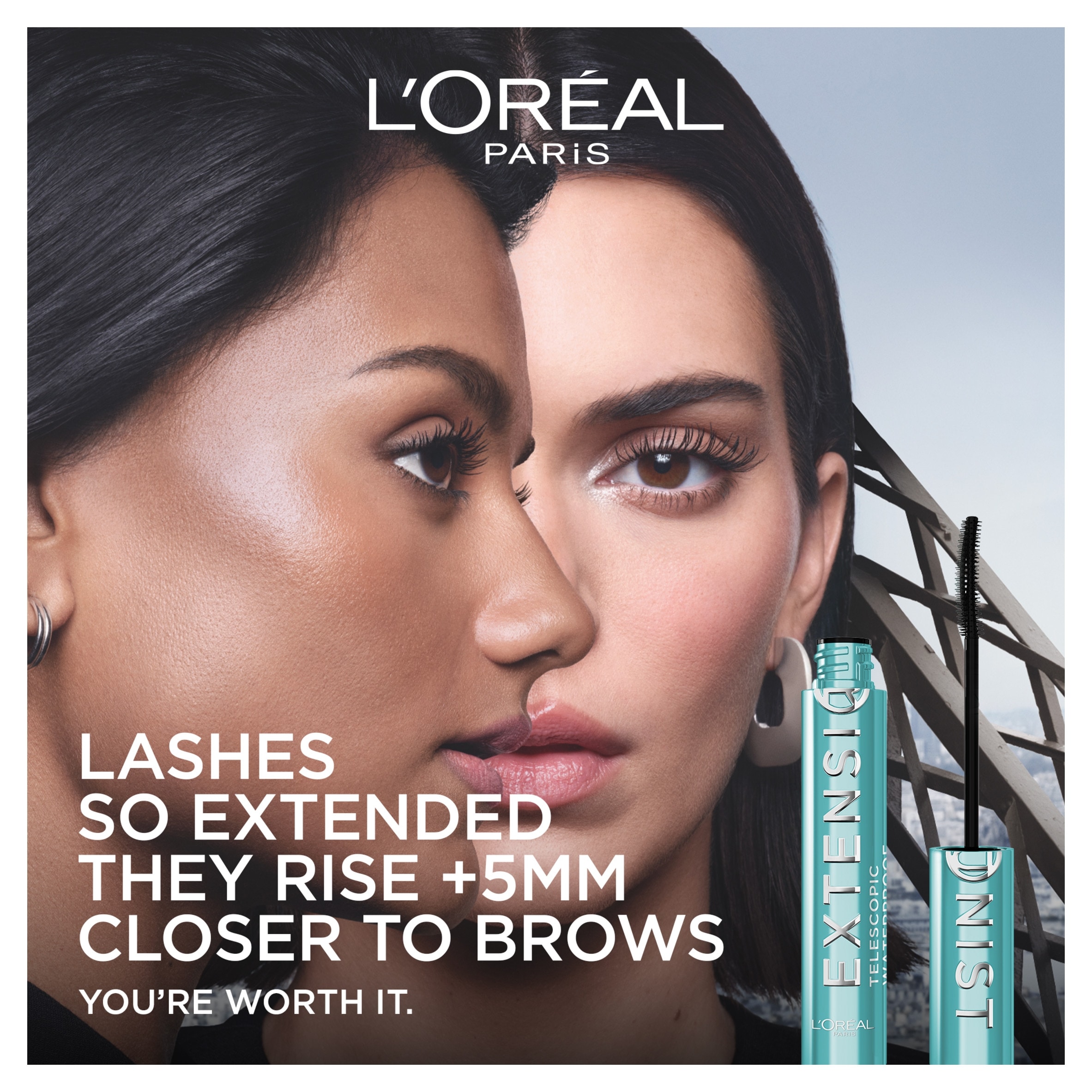 L'Oreal Paris, Extensionist Telescopic Waterproof Mascara, Black WTP, 9.9ml thumbnail 3