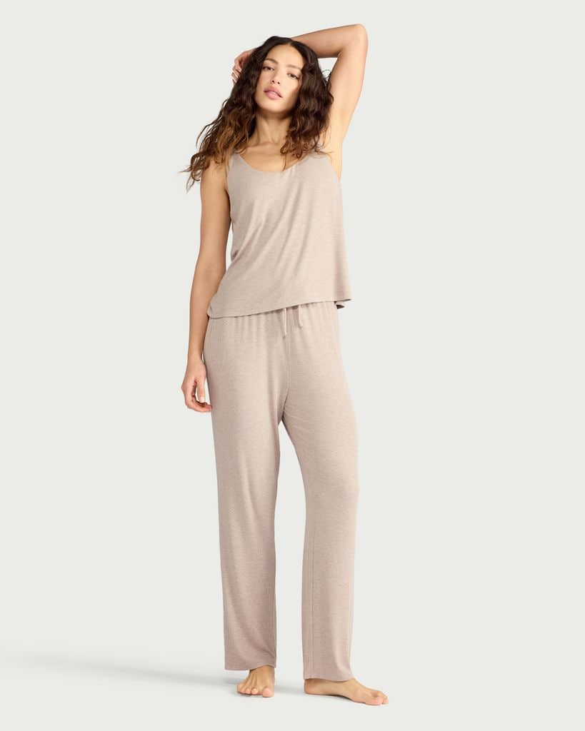 F&F CoolEase™ Ribbed Pyjama Bottoms in Stone