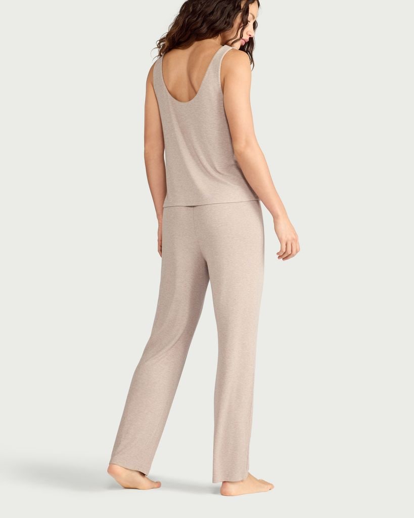 F&F CoolEase™ Ribbed Pyjama Bottoms in Stone thumbnail 3