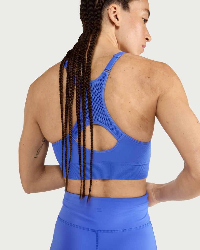 F&F Active Racerback Medium Support Sports Bra in Blue thumbnail 2