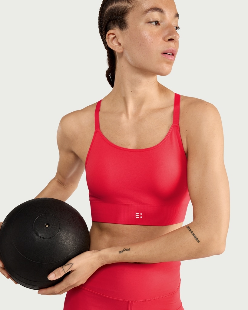 F&F Active Racerback Medium Support Sports Bra in Pink thumbnail 2