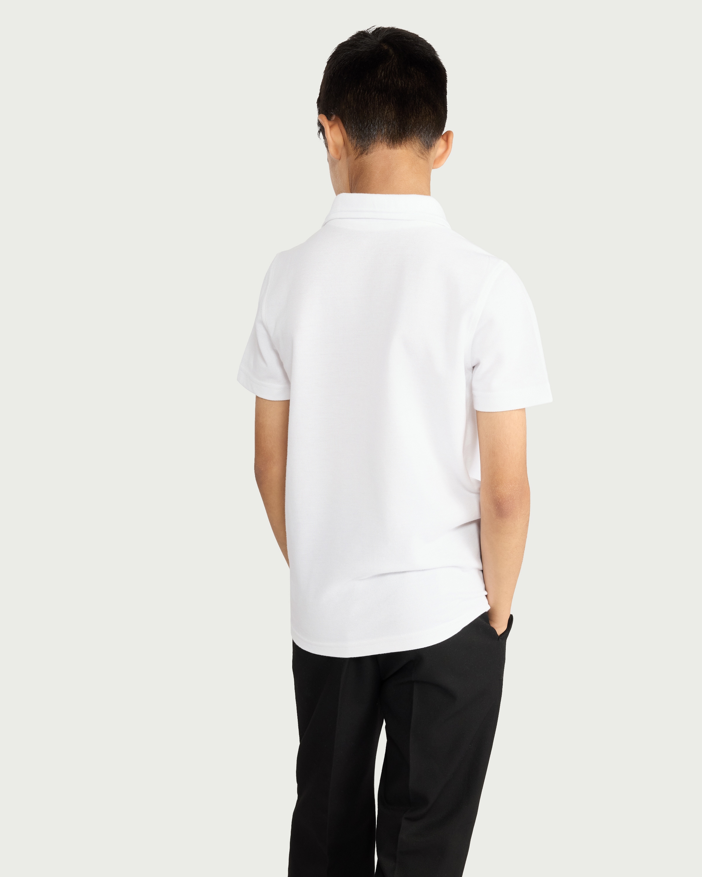 F&F School Unisex 3-Pack Pure Cotton Slim Fit Polo Shirts in White thumbnail 3