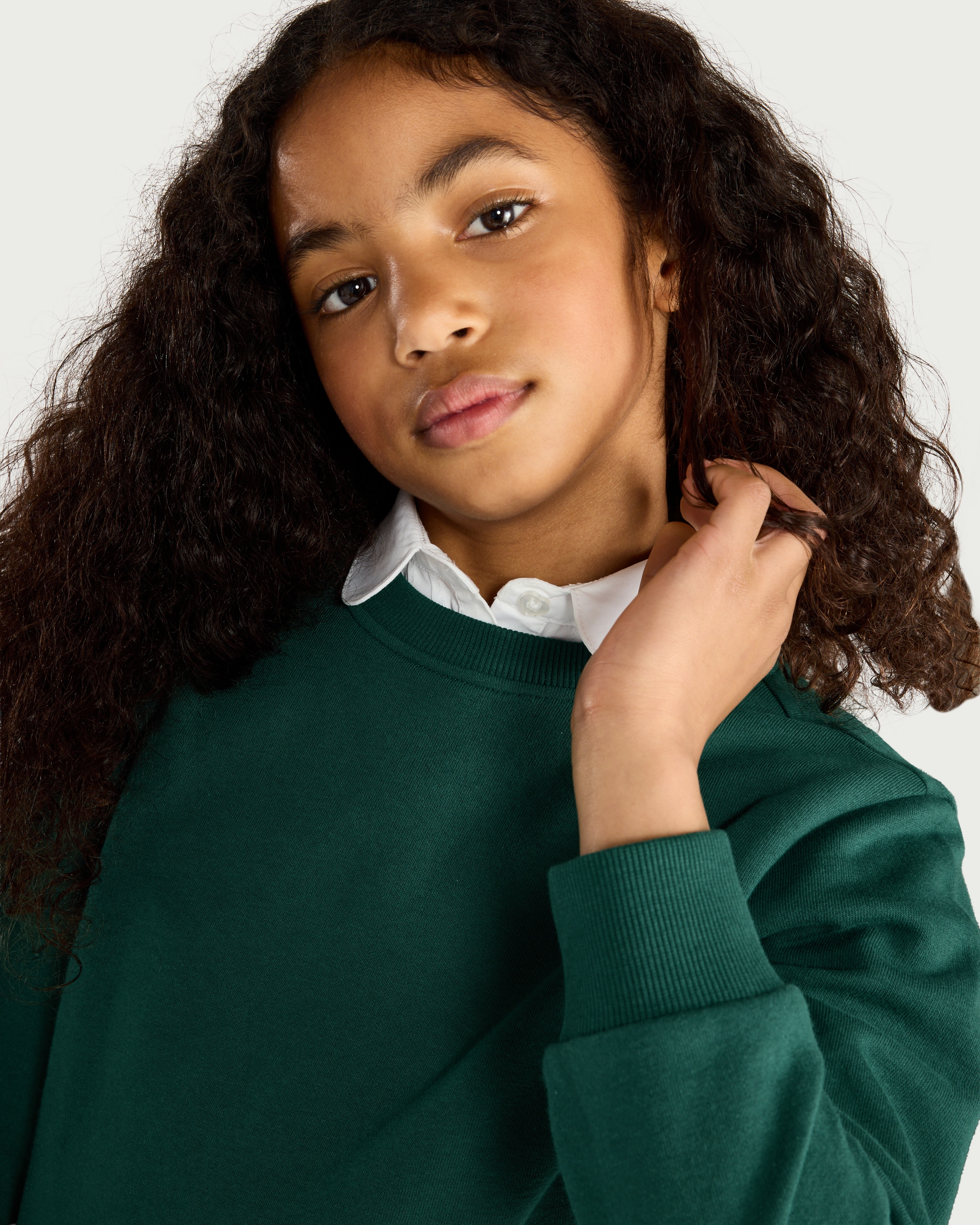 F&F School Unisex 2-Pack Cotton Rich Sweatshirts in Green thumbnail 2
