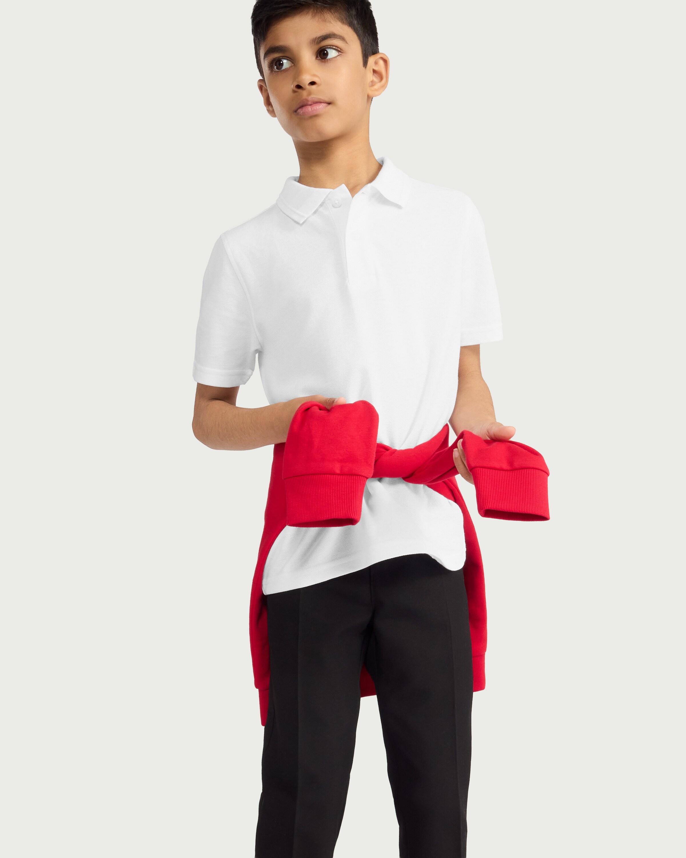 F&F School Unisex 2-Pack Pure Cotton Regular Fit Polo Shirts in White thumbnail 2