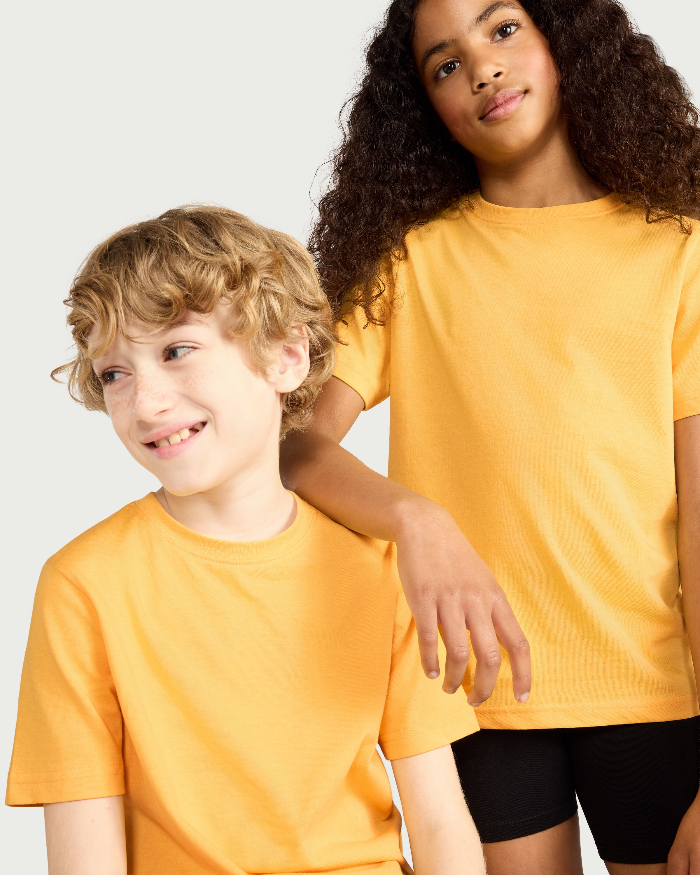 F&F School Unisex 2-Pack Pure Cotton T-Shirts in Yellow