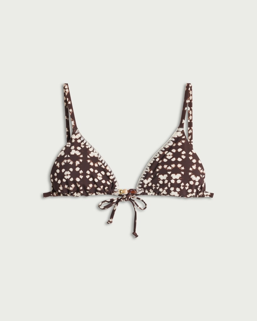 F&F Tie Dye Print Triangle Bikini Top in Chocolate thumbnail 4