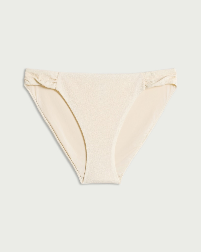 F&F Textured High Leg Bikini Bottoms in Cream thumbnail 4