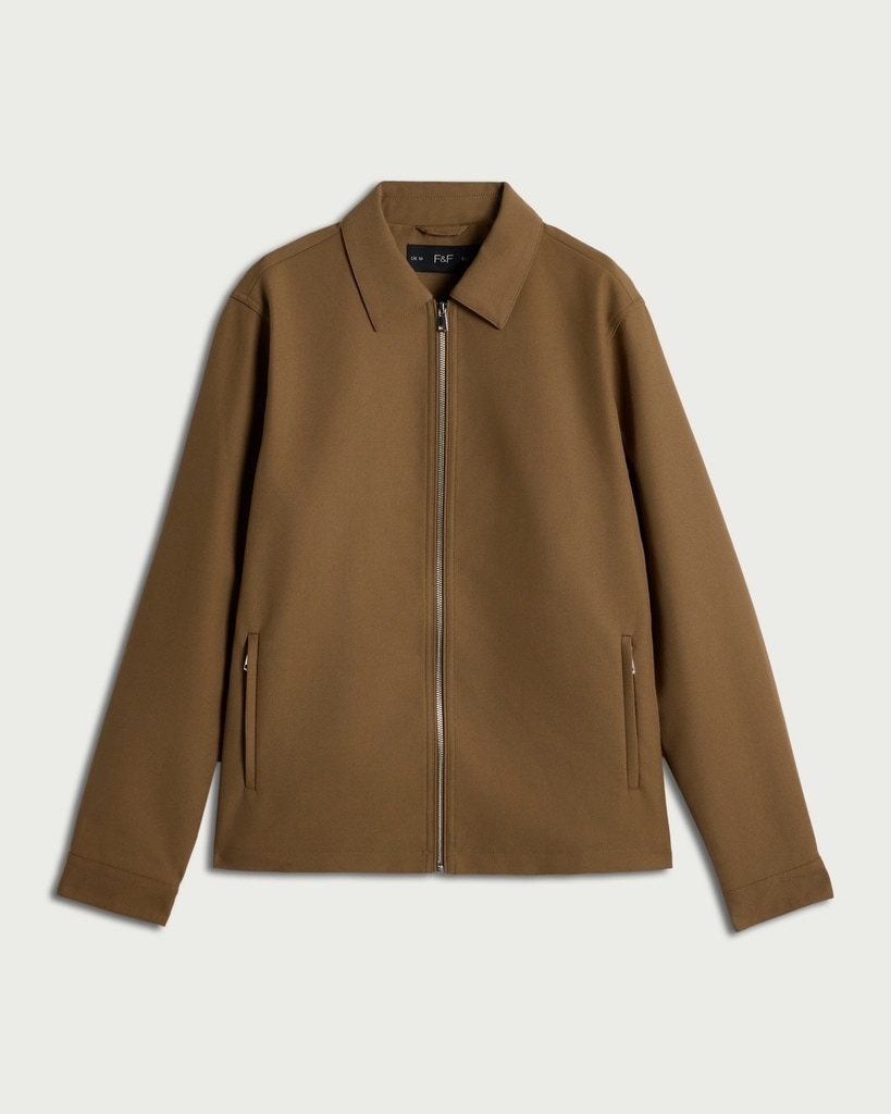 F&F Zip Up Collared Jacket in Brown thumbnail 4