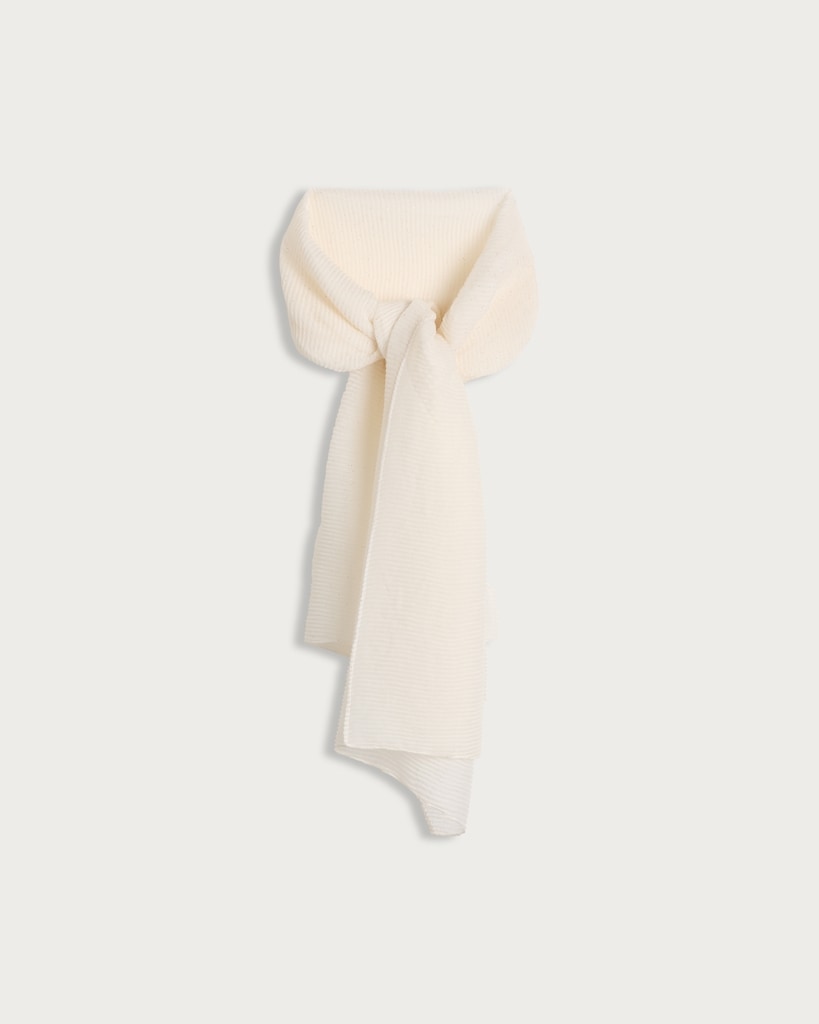 F&F Pleated Lightweight Scarf in Cream