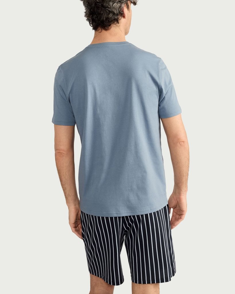 F&F Pure Cotton Grandad Slogan Short Pyjama Set in Multi thumbnail 3