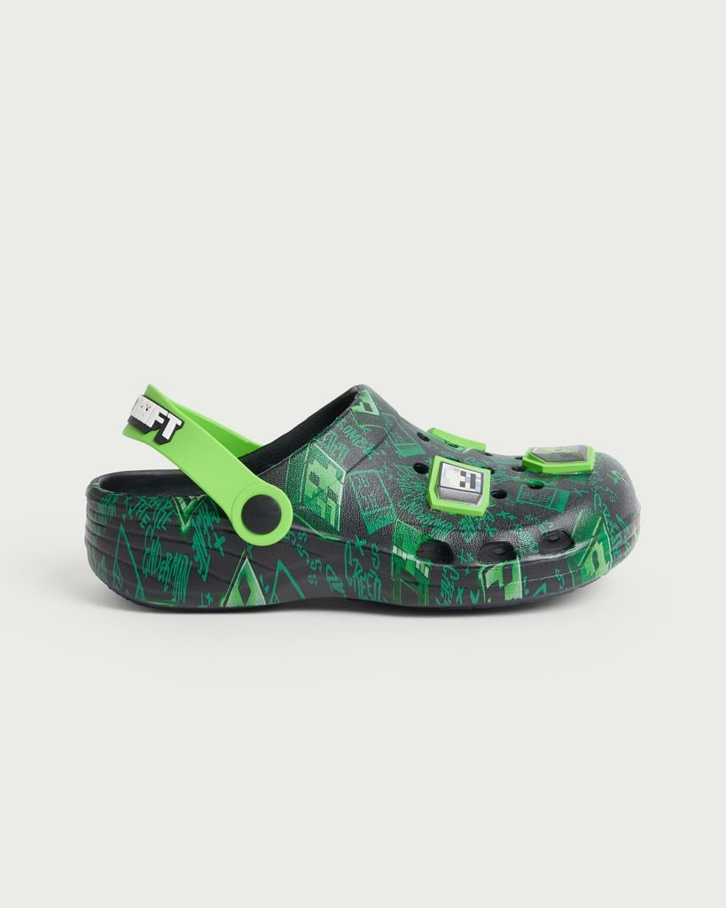 Minecraft Creeper Print Clogs in Black