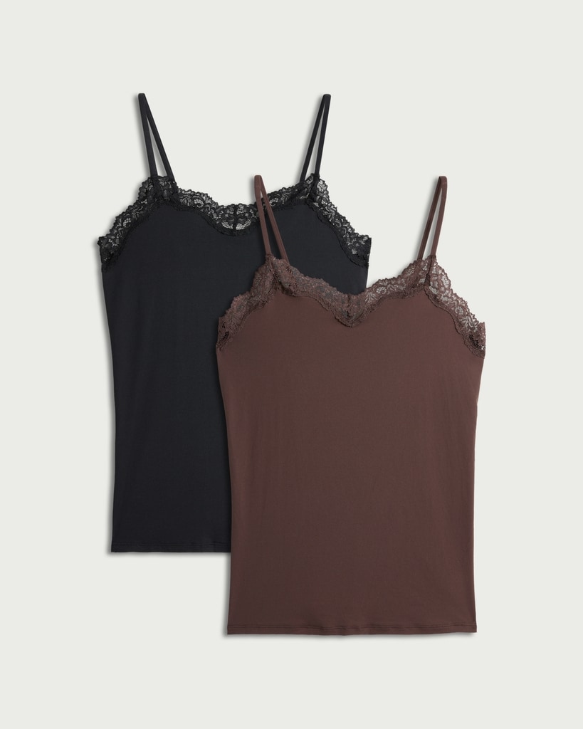 F&F 2-Pack Contour Lace Trim Camisoles in Multi