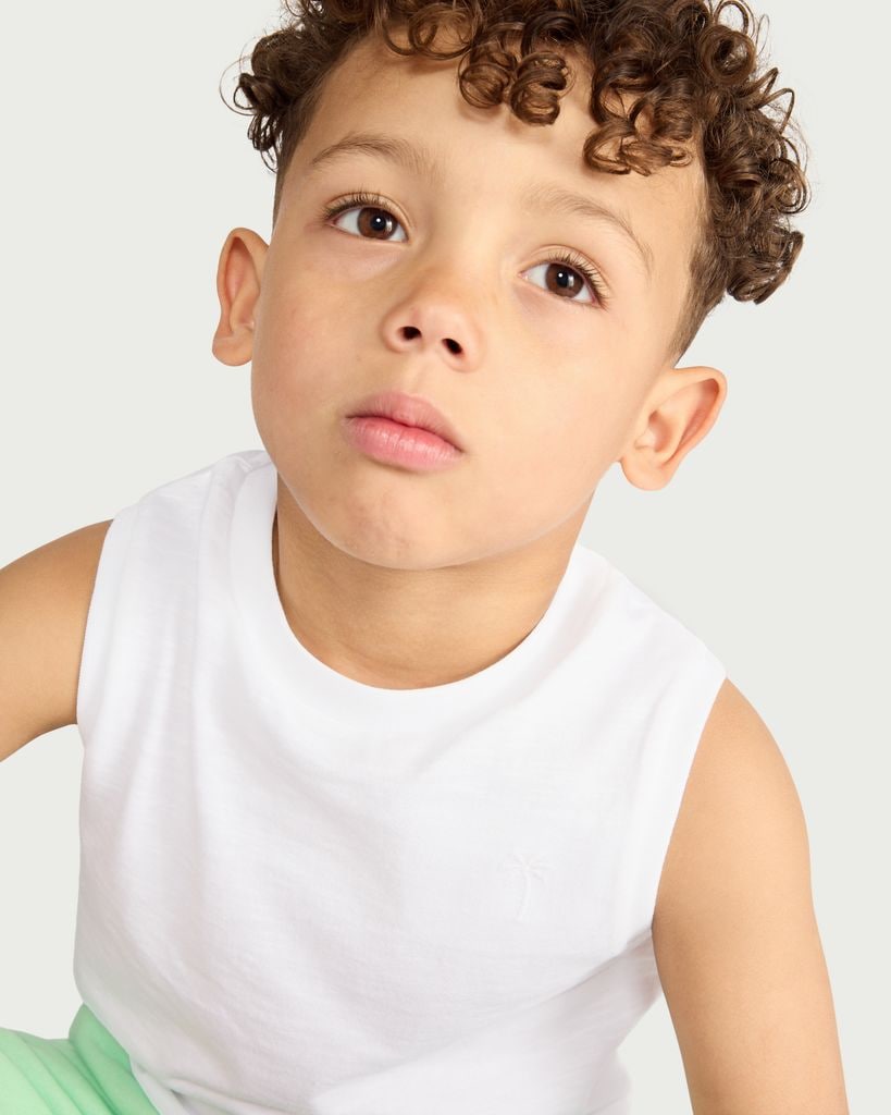 F&F Boys Pure Cotton Vest in White thumbnail 2