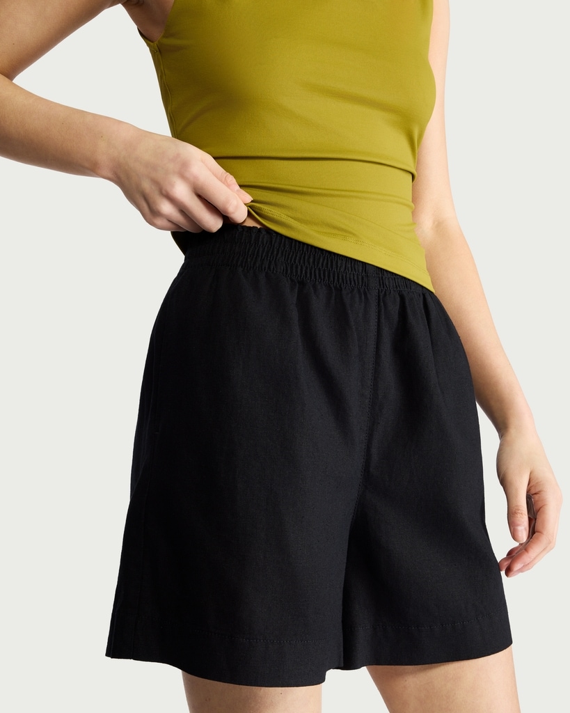 F&F Linen Rich Shorts in Black thumbnail 2