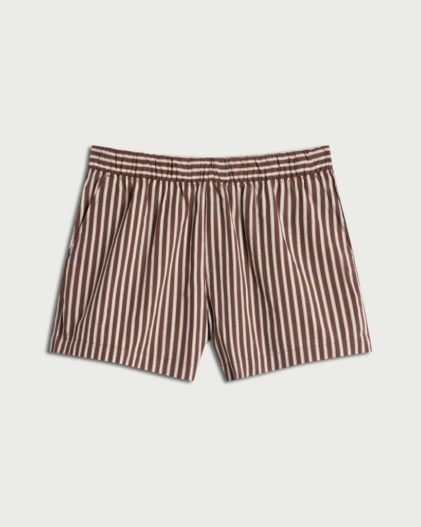 F&F Pure Cotton Striped Shorts in Brown thumbnail 4