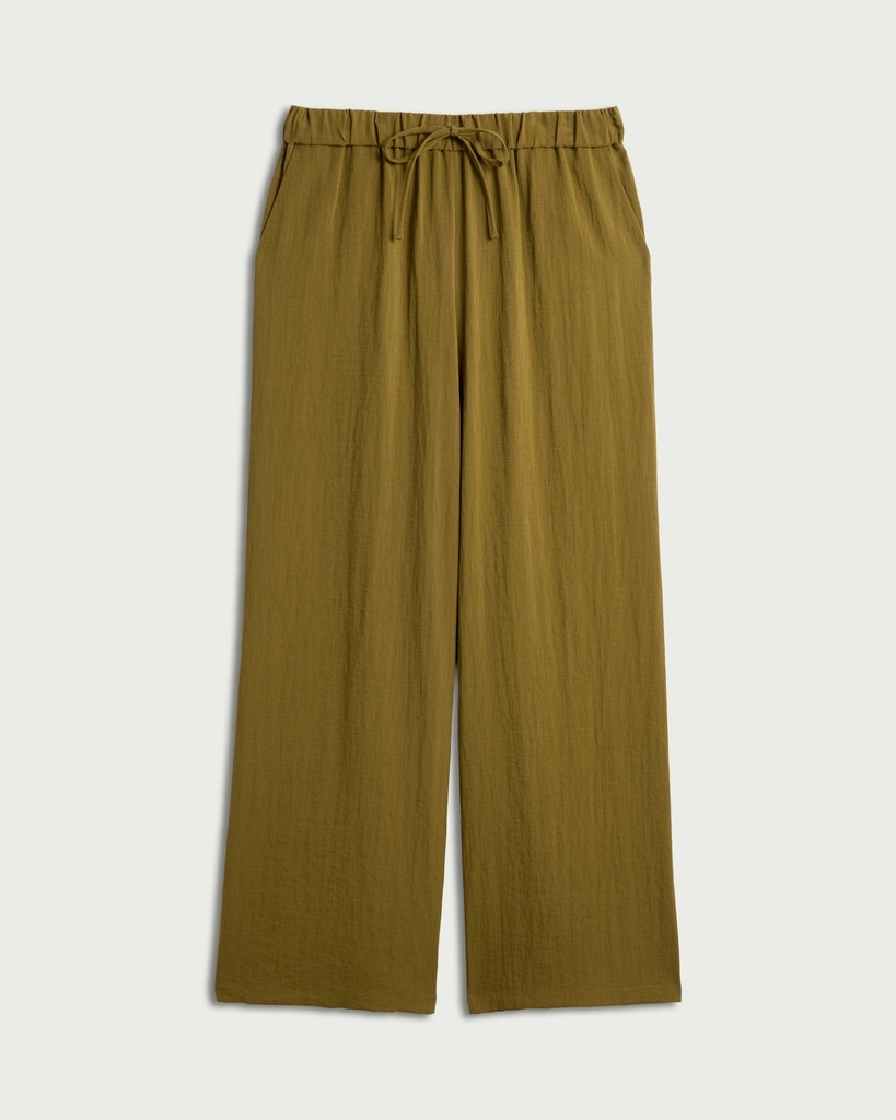 The F&F Edit Wide Leg Drawstring Co-ord Trousers in Olive thumbnail 5