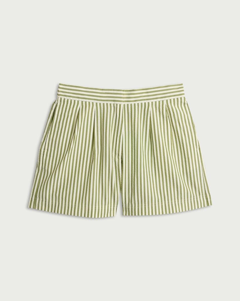 F&F Seersucker Striped Shorts in Multi Green thumbnail 4