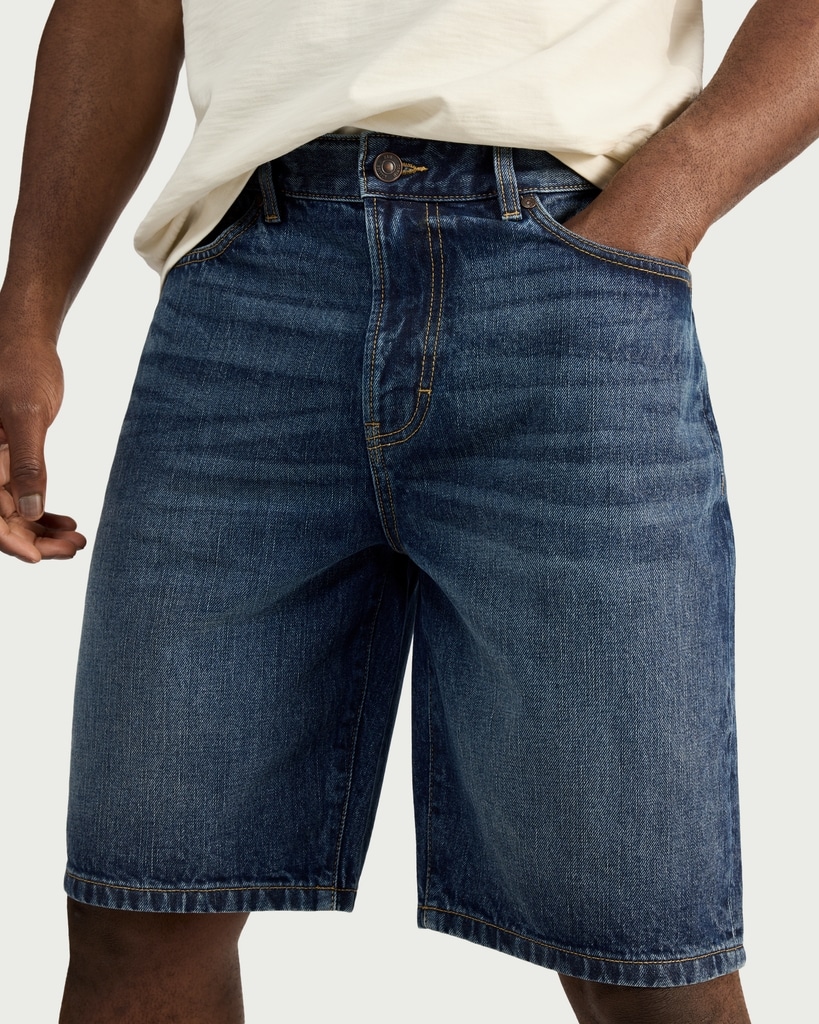 RDA Pure Cotton Denim Shorts in Navy