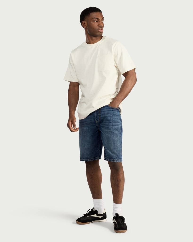 RDA Pure Cotton Denim Shorts in Navy thumbnail 2
