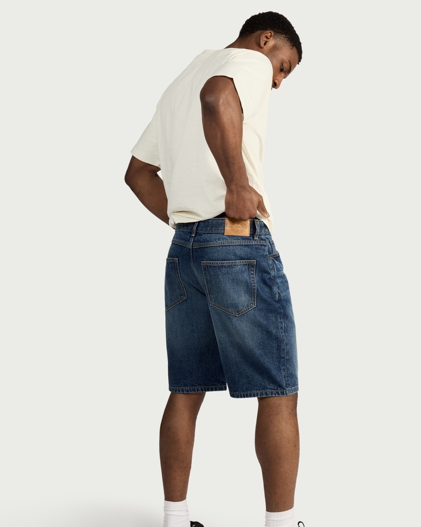 RDA Pure Cotton Denim Shorts in Navy thumbnail 3