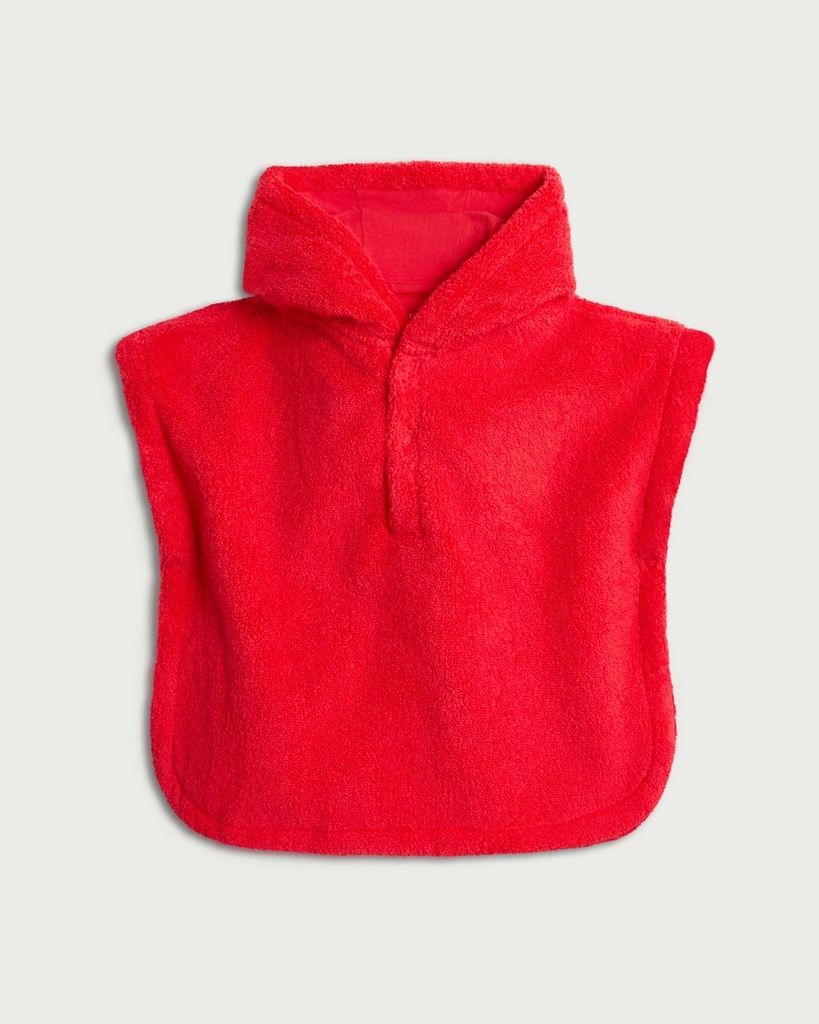 F&F Baby Pure Cotton Crab Hooded Poncho Towel in Red