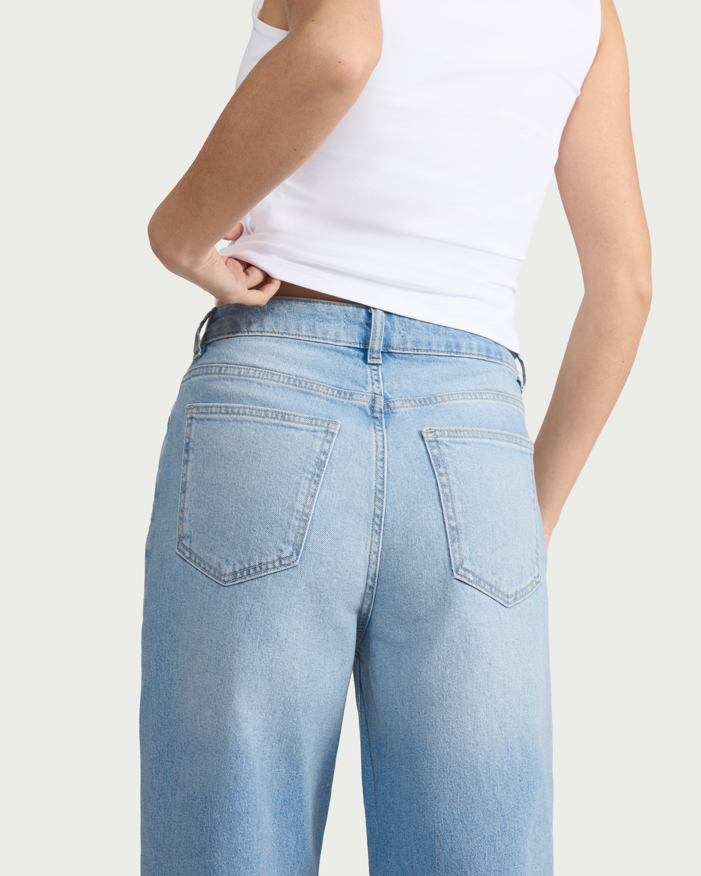 F&F High Rise Wide Leg Jeans in Blue thumbnail 2