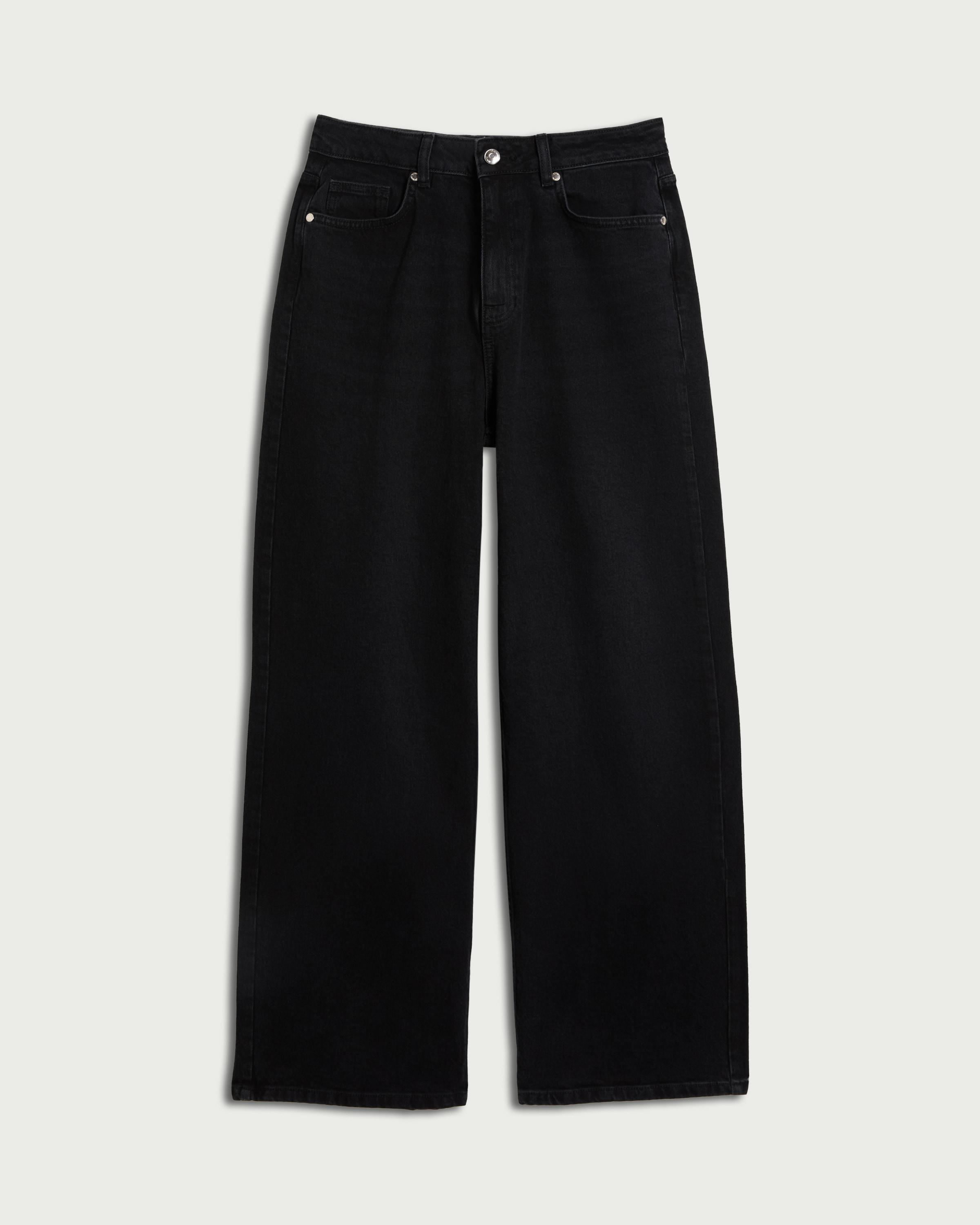 F&F High Rise Wide Leg Jeans in Black thumbnail 4