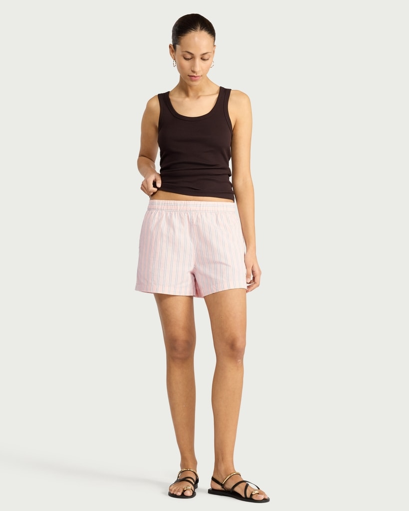 F&F Pure Cotton Striped Shorts in Pink thumbnail 2