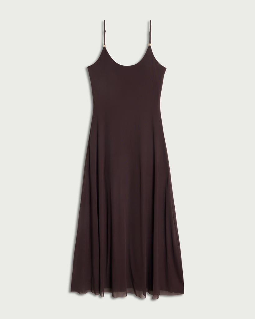 The F&F Edit Mesh Bead Detail Strappy Midi Dress in Chocolate thumbnail 4